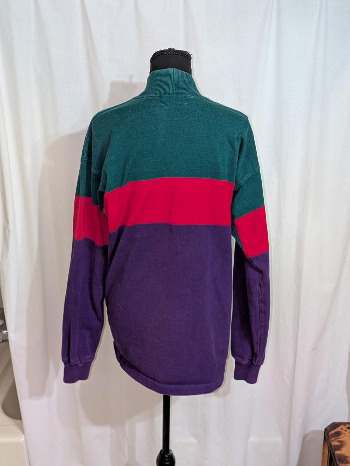 L.L. Bean Vtg 90s LL Bean Heavy Mock Neck Striped Long Sleeved Shirt M Size US M / EU 48-50 / 2 - 5 Thumbnail
