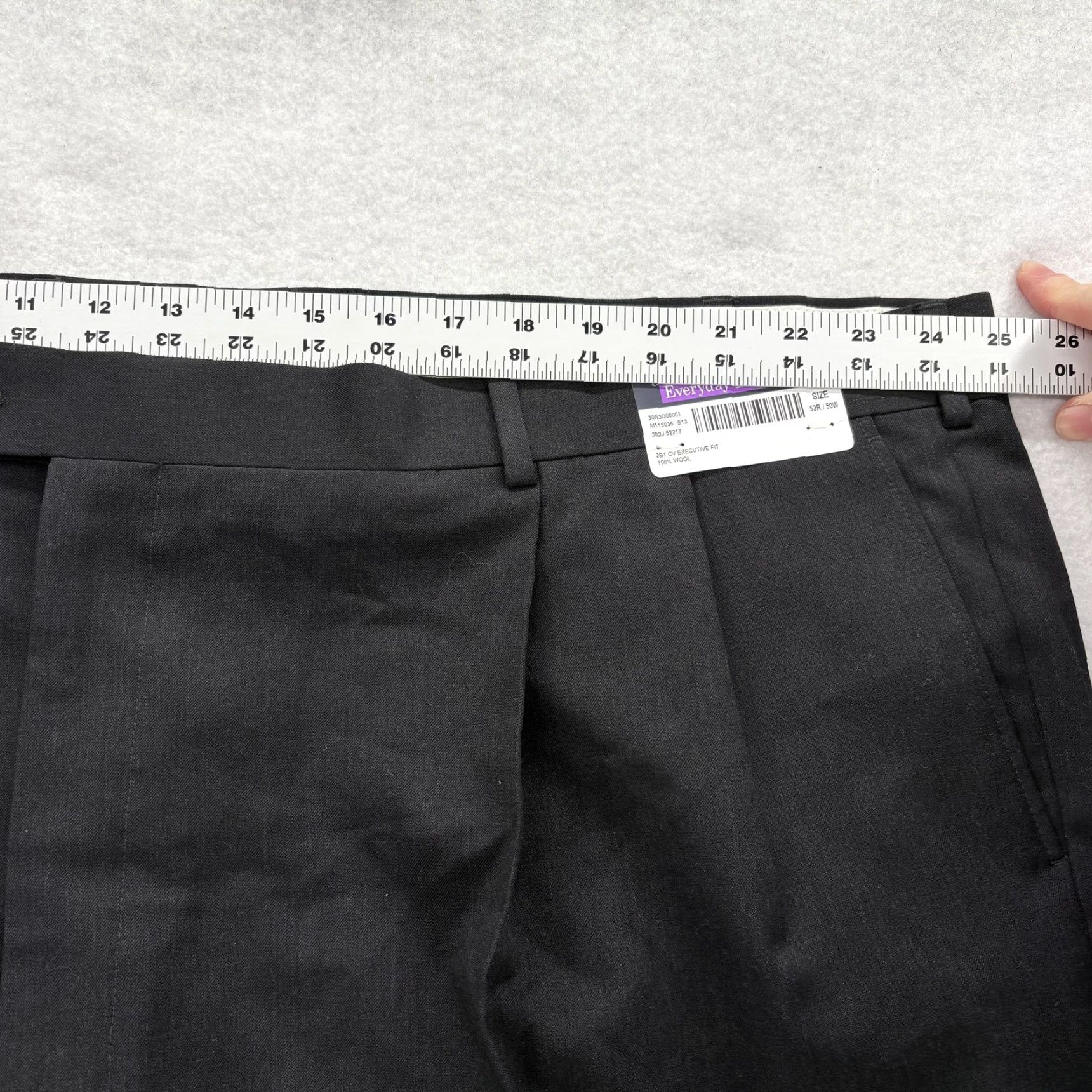 Joseph Joseph & Feiss Pants Mens 50 Black 100% Wool Pleated Business Unhemmed NWT Size US 34 / EU 50 - 7 Thumbnail