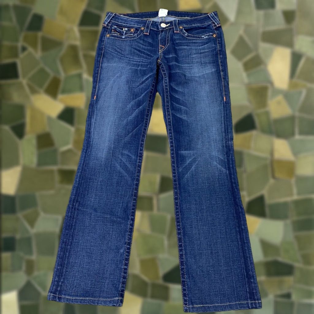 True Religion VINTAGE True Religion Jeans Mens 31 Denim Straight Leg Bootcut Distressed USA 99% Cotton Size US 31 - 1 Thumbnail