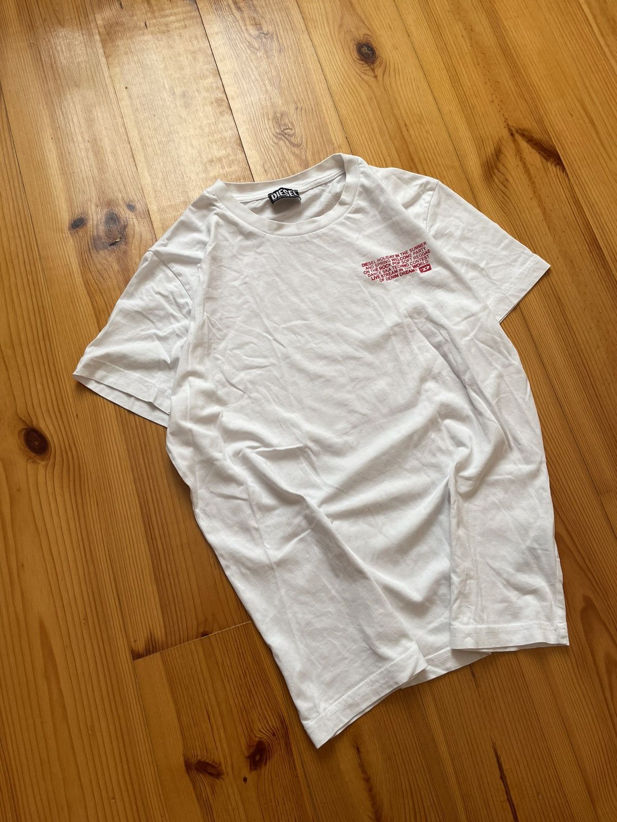 Diesel × Vintage Diesel “Denim Dreams” Logo White T-shirt Back print tee Size US M / EU 48-50 / 2 - 2 Thumbnail