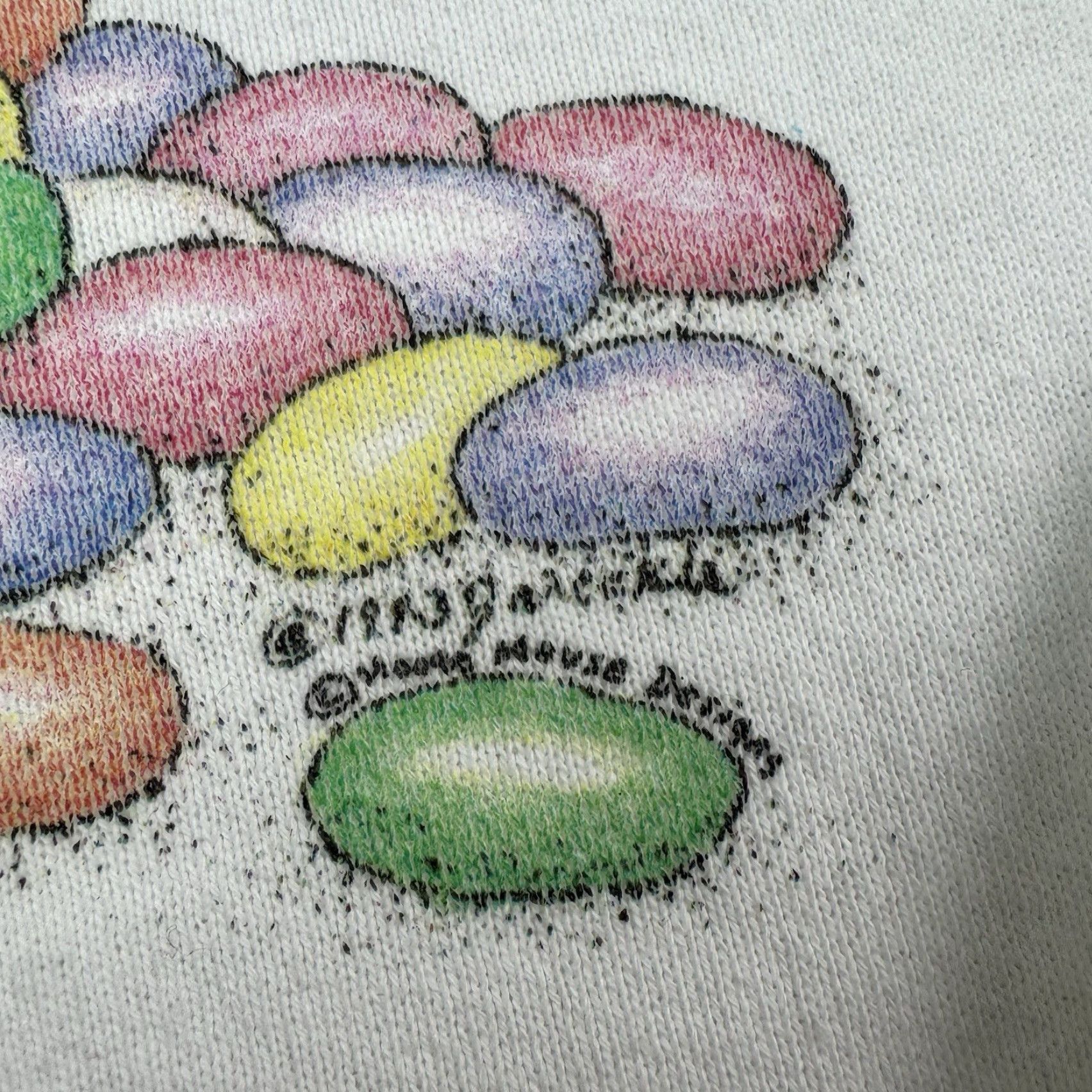 Fruit Of The Loom VINTAGE Fruit of the Loom Sweatshirt Shirt Adult Large White 90s Animals Jelly Beans Mens Size US L / EU 52-54 / 3 - 4 Thumbnail