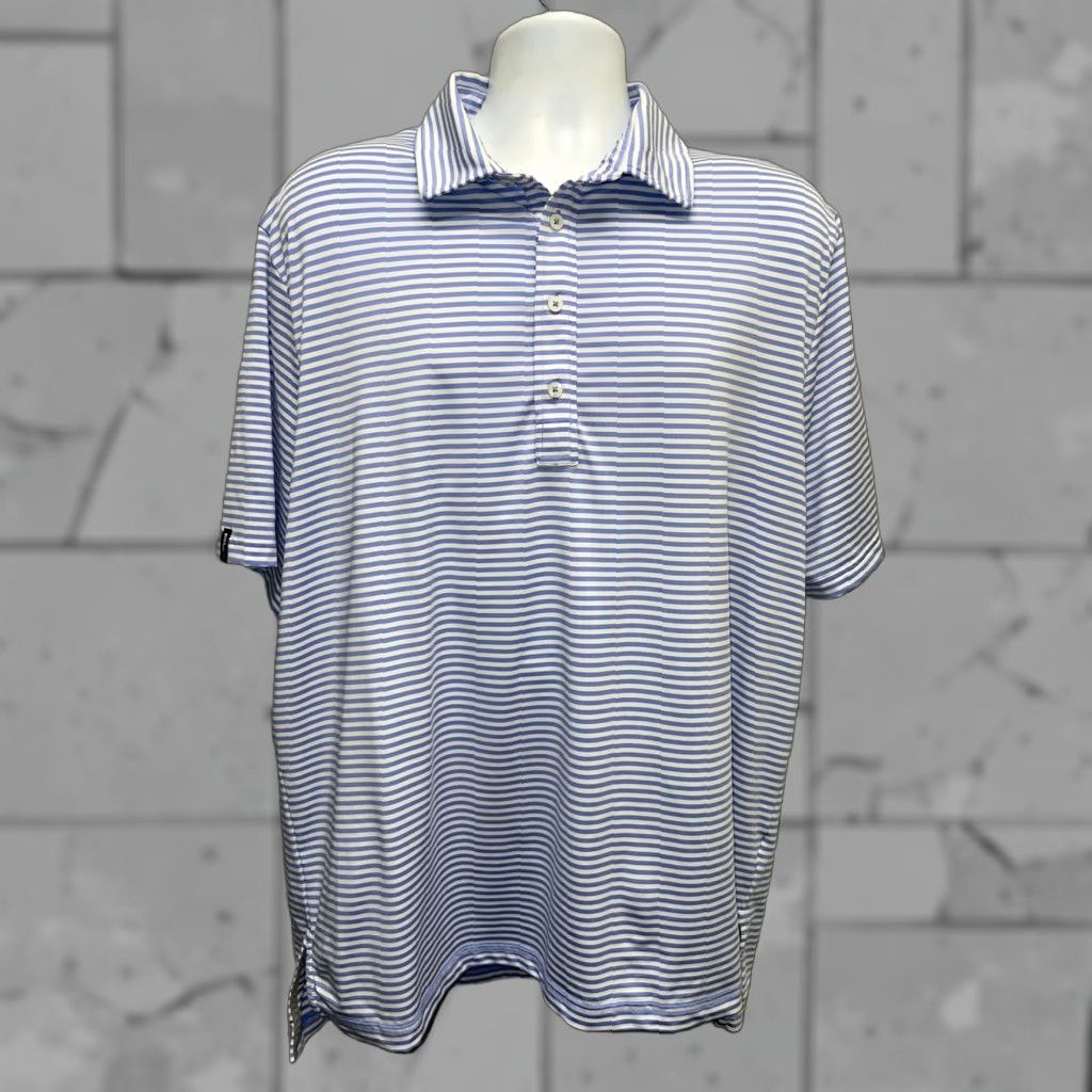 Ralph Lauren Ralph Lauren Polo Shirt Men's XL Blue White Striped Golf Size US XL / EU 56 / 4 - 1 Thumbnail
