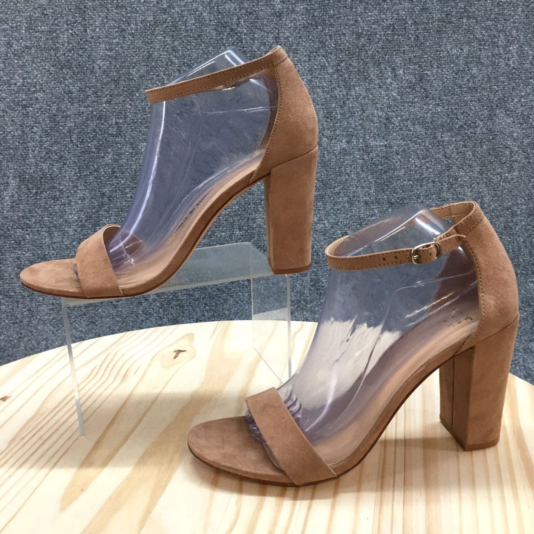 Vintage A New Day Sandals Women 10 Ankle Strap Brown Open Toe Heeled Buckle Casual Size US 10 / IT 40 - 2 Thumbnail
