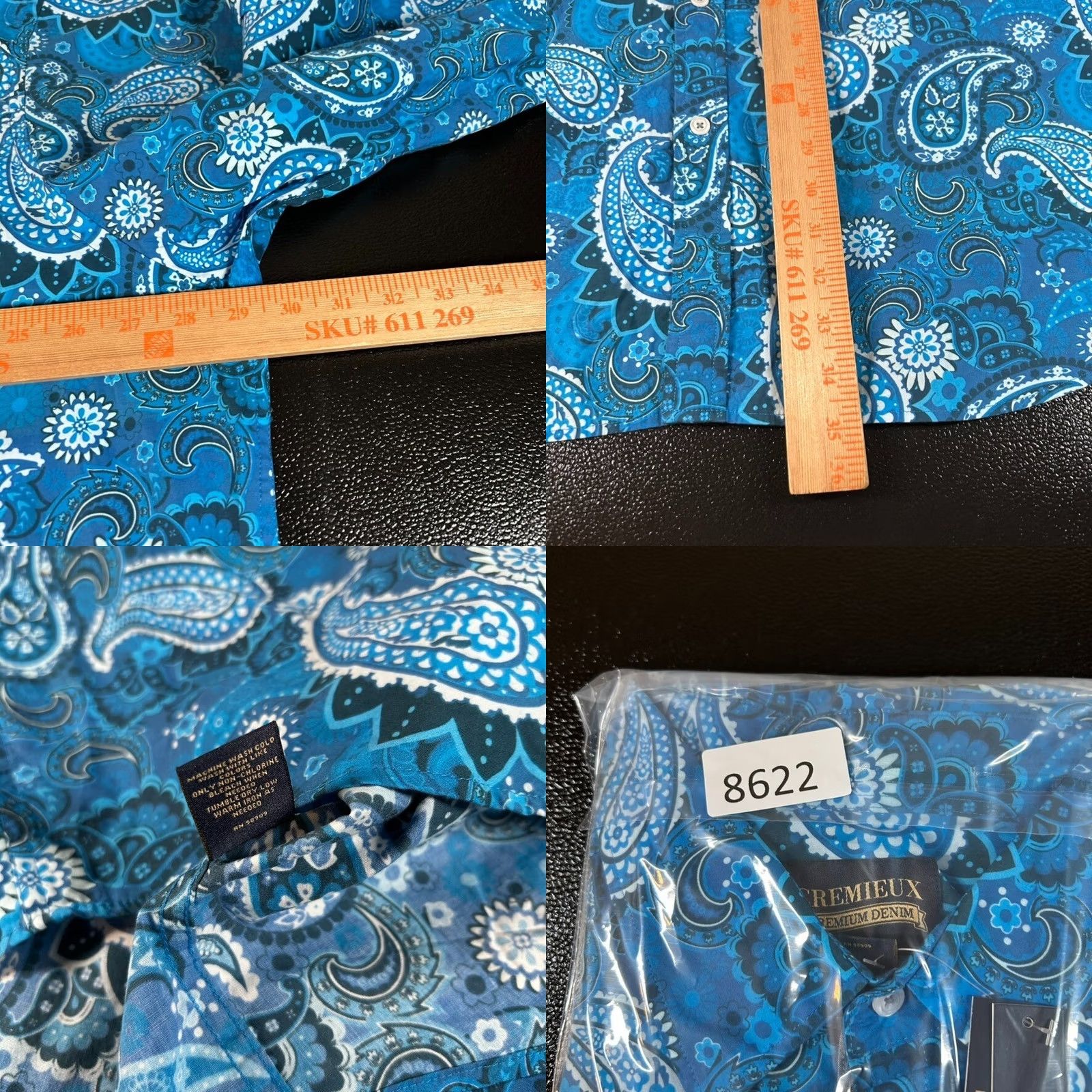 Cremieux Cremieux Button-Down Shirt Big 3XB Paisley Blue Mens Long Sleeve Stretch Casual Shirt Womens? Size US XXL / EU 58 / 5 - 8 Thumbnail