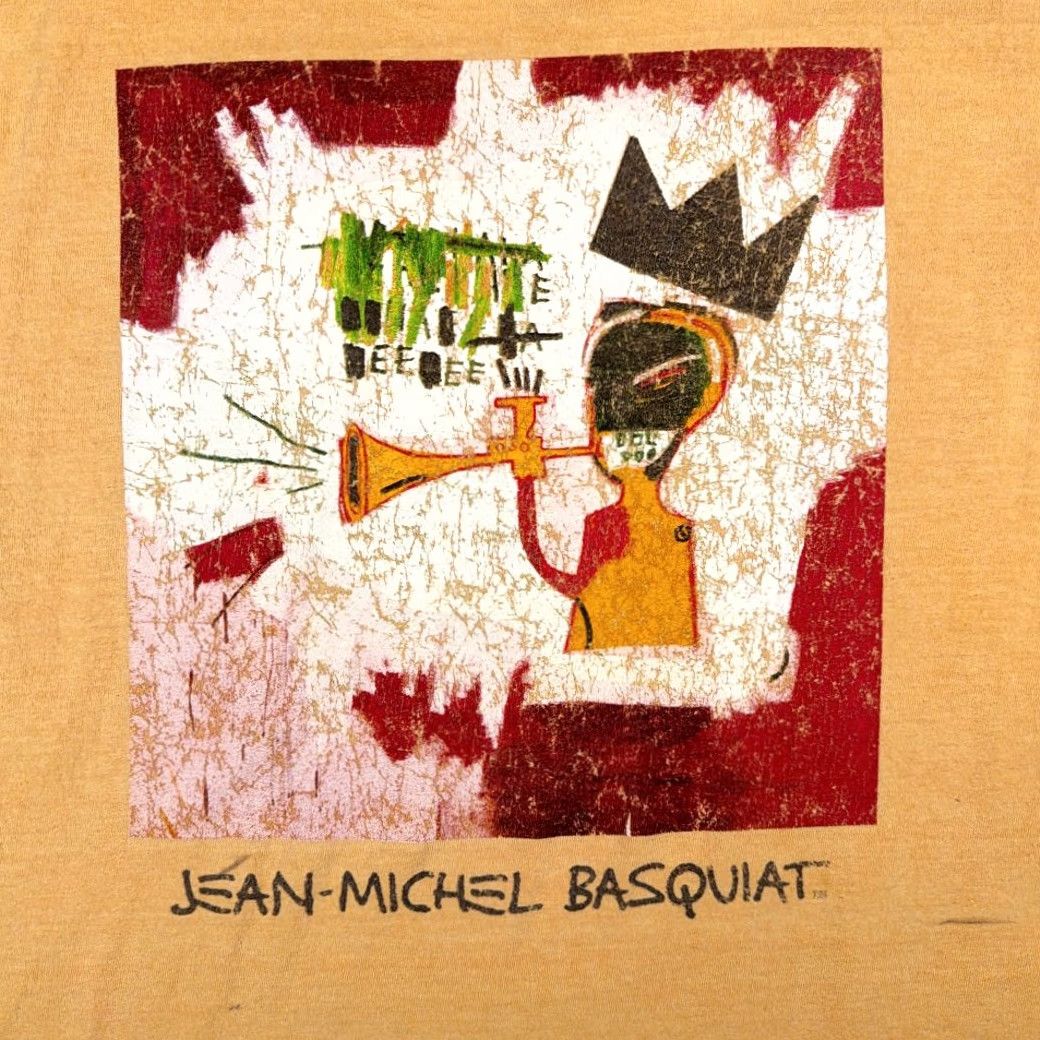 Ripple Junction Jean Michel Basquiat Shirt Adult MEDIUM Brown Jazz Music Trumpet Long Sleeve Art Size US M / EU 48-50 / 2 - 2 Thumbnail