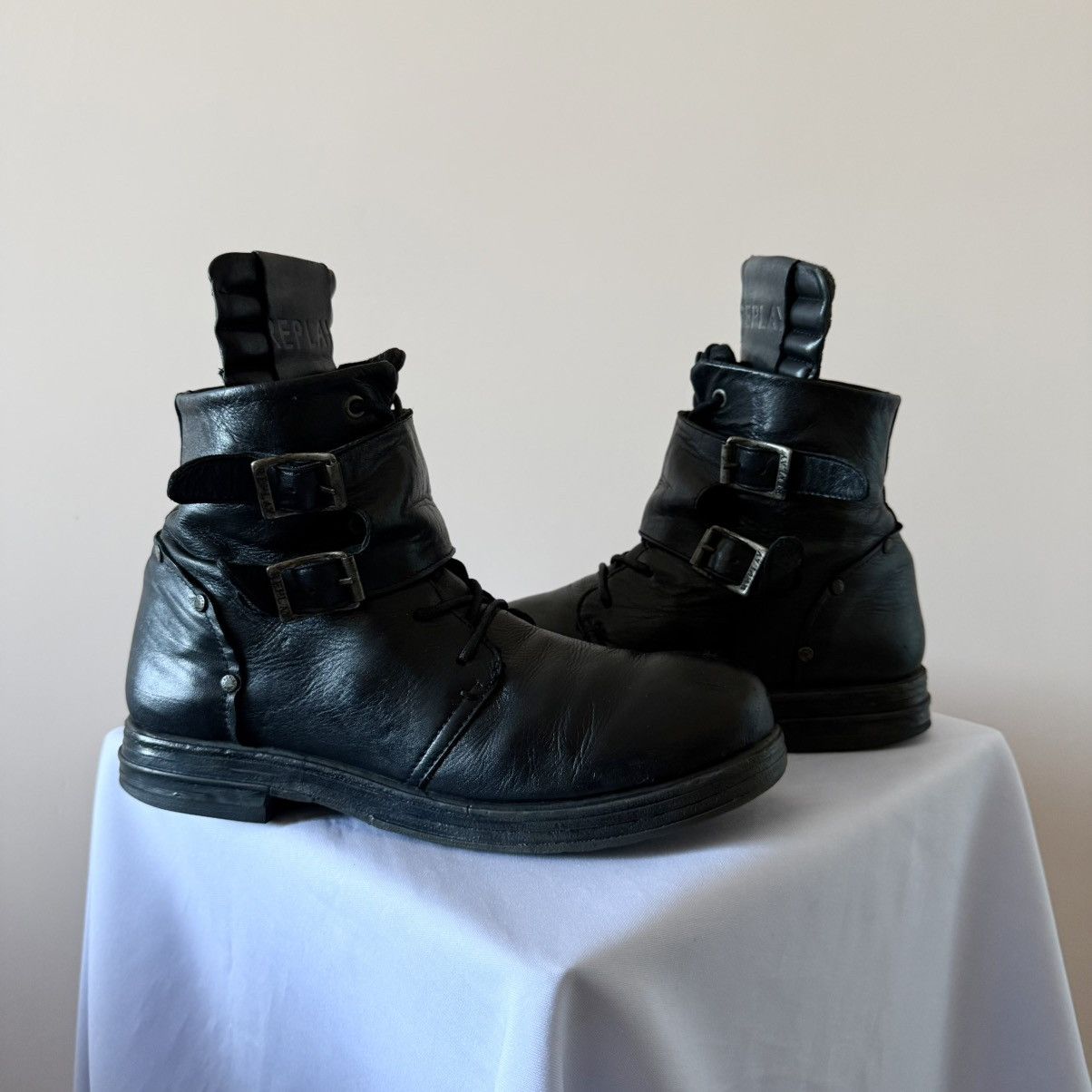 Dirk Bikkembergs RARE Replay AS 98 Style Black Ankle Boots Rick Owens Vibe Size US 7 / EU 40 - 1 Thumbnail