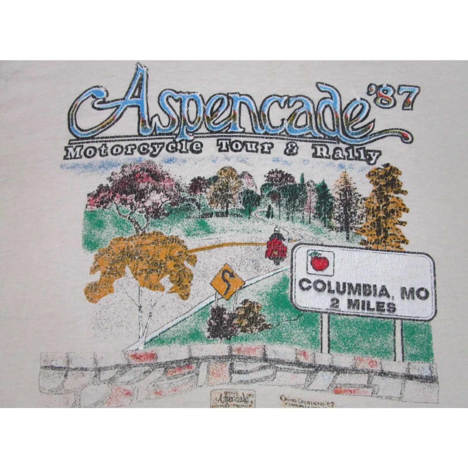 Hanes VINTAGE Hanes T-Shirt Shirt Mens M Beige 1980s 1990s Grunge Biker Americade Aspencade USA Rock Motorcycle Shirt Mens Size US M / EU 48-50 / 2 - 4 Thumbnail