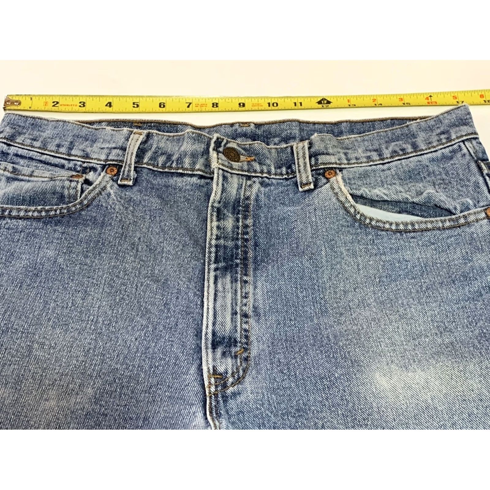 Levi's VINTAGE Levi's 550 Jeans Distressed Faded USA 34x33 Relaxed Fit Denim Blue Mens Jeans Size US 34 / EU 50 - 5 Thumbnail