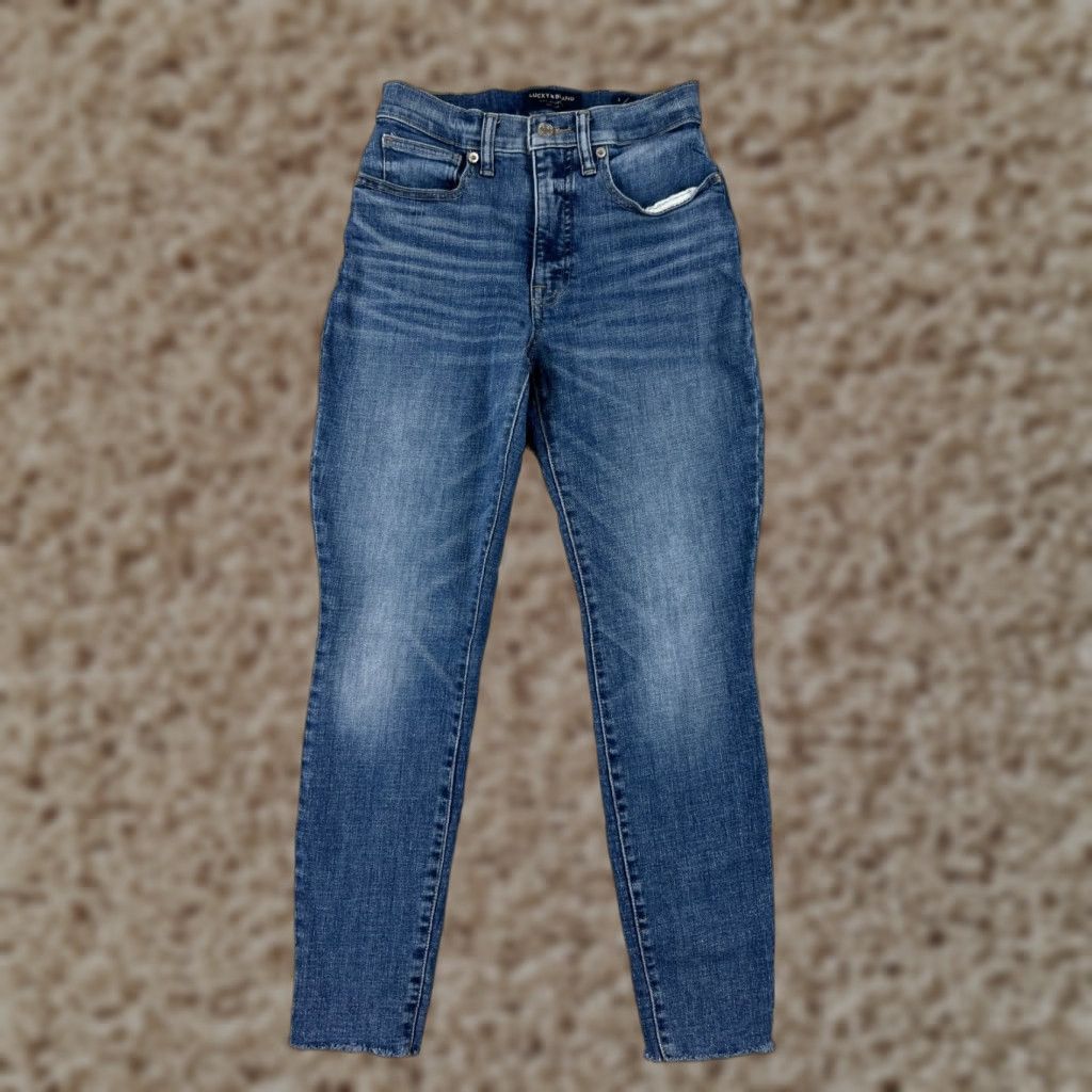 Lucky Brand Lucky Brand Jeans Women 2 Blue Denim Ankle Skinny Distressed Raw Hem Taper Size 26" / US 2 / IT 38 - 1 Thumbnail