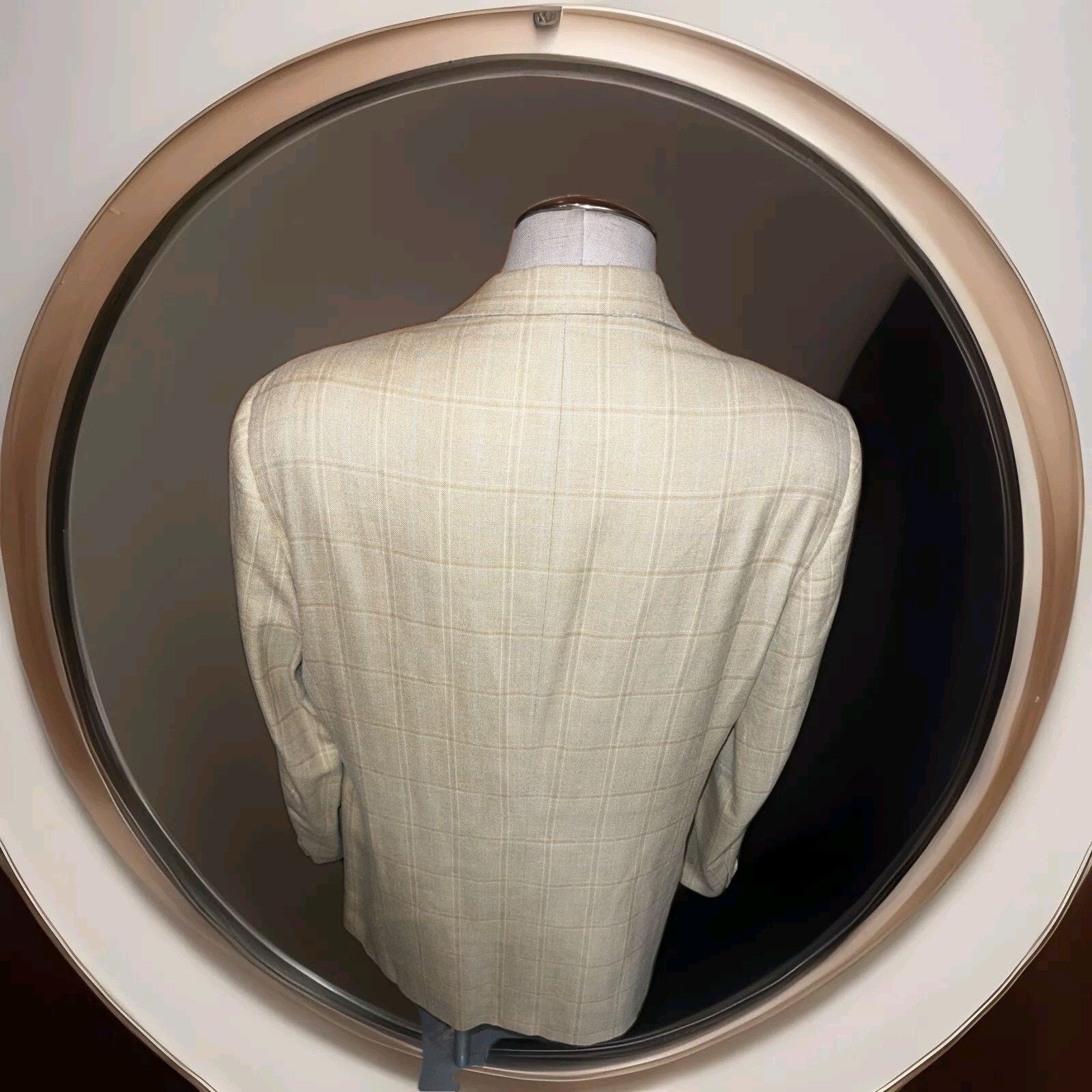Ermenegildo Zegna ERMENEGILDO ZEGNA Beige 3 Button Mens Blazer 42L US blazer Size 42L - 3 Thumbnail