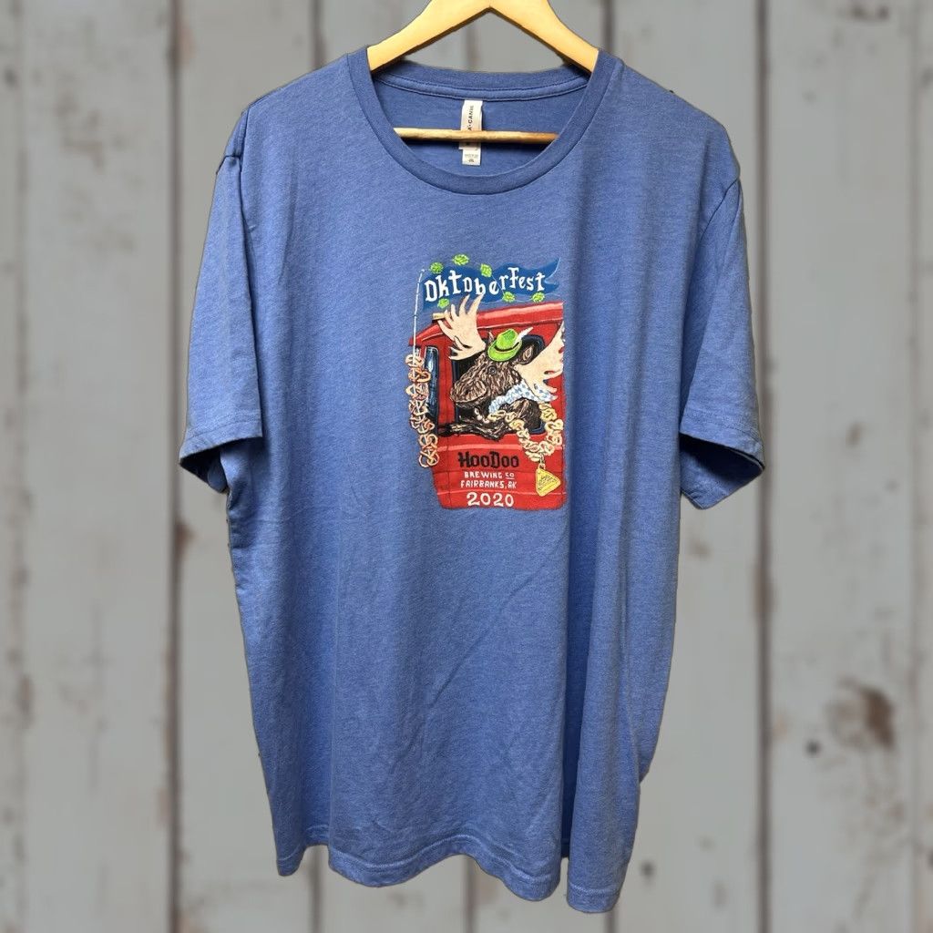 Vintage HooDoo Brewing Co. Fairbanks Alaska Beer T Shirt 2XL Blue Moose Octoberfest Shirt Mens Size US XXL / EU 58 / 5 - 1 Thumbnail