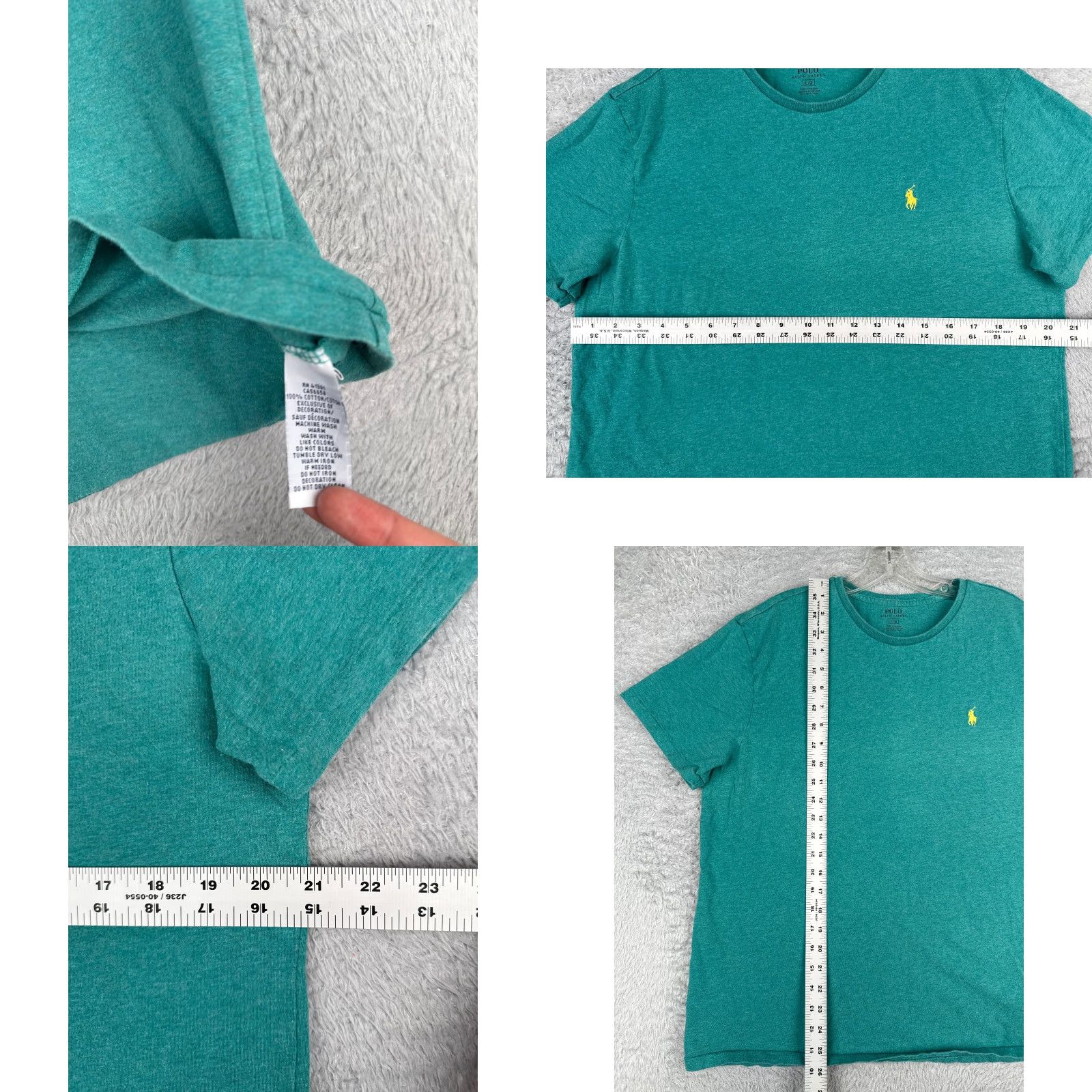 Ralph Lauren VINTAGE Polo Ralph Lauren Shirt Adult Large Blue Short Sleeve Crew Neck Cotton READ Size US L / EU 52-54 / 3 - 8 Thumbnail