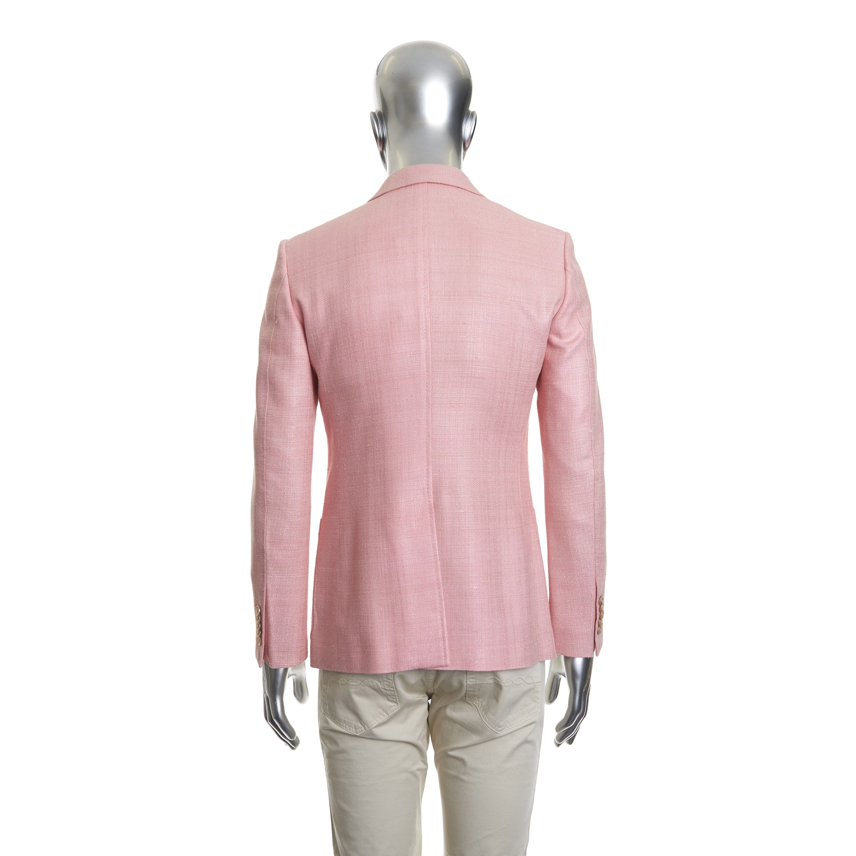 Gucci Double Breasted Blazer Jacket In Pink Bourette Silk Size 36R - 6 Thumbnail