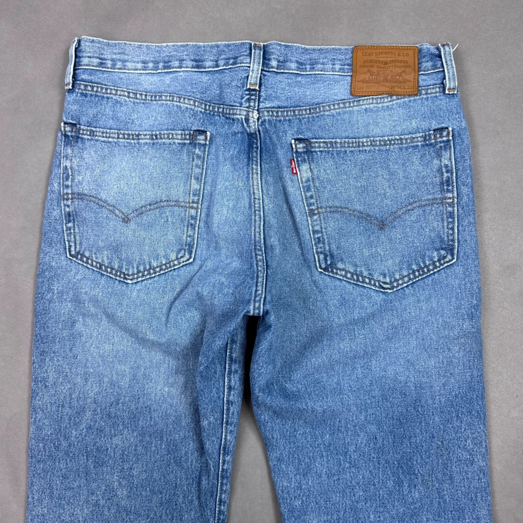 Levi's Levi's Jeans 36x30 Blue Denim 551 Straight Denim Pants Faded Washout Vintage Mens Regular Jeans Boys Girls Size US 36 / EU 52 - 4 Thumbnail