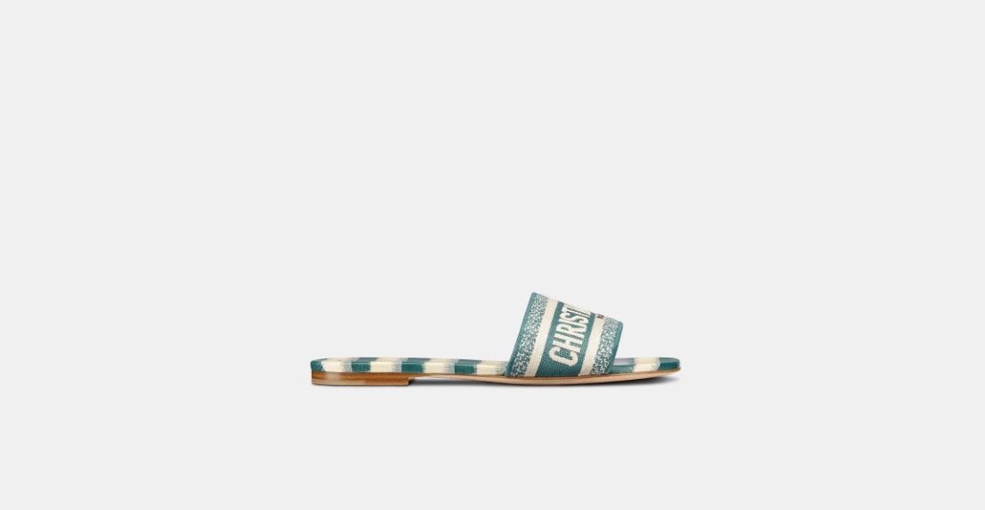 Dior o1w1db10924 D-Stripes Embroidered Cotton Slides Multicolor Size US 10 / IT 40 - 1 Thumbnail