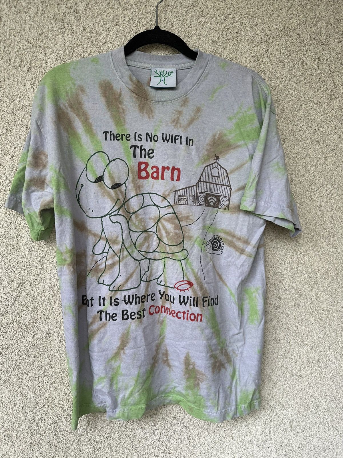 image of Online Ceramics No Wifi In The Barn Turtle Shirt in Tie Dye, Men's (Size Medium)
