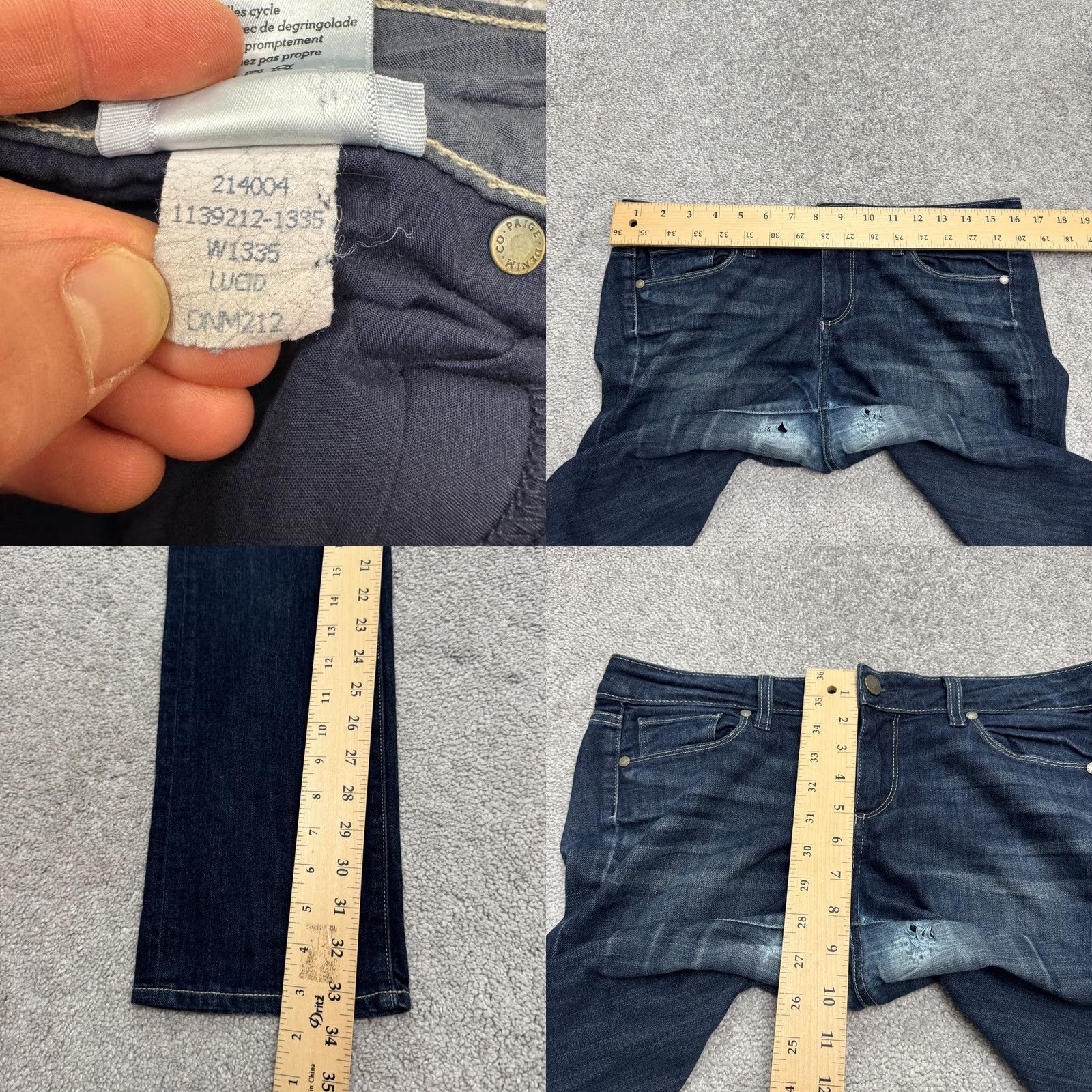 Paige Paige Skyline Straight Denim Jeans Womens 29 Blue Dark Wash Low Rise 32x33 Pants Slim Boyfriend? Size 29" - 9 Thumbnail