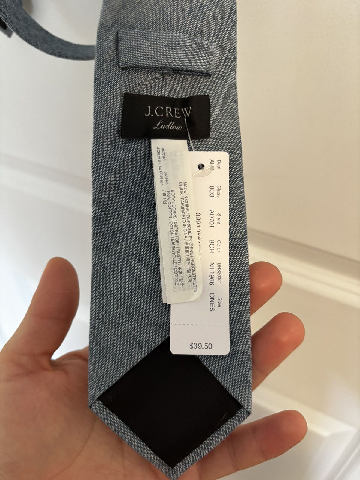 J.Crew J.Crew Ludlow Blue Cotton Tie Size ONE SIZE - 1 Thumbnail