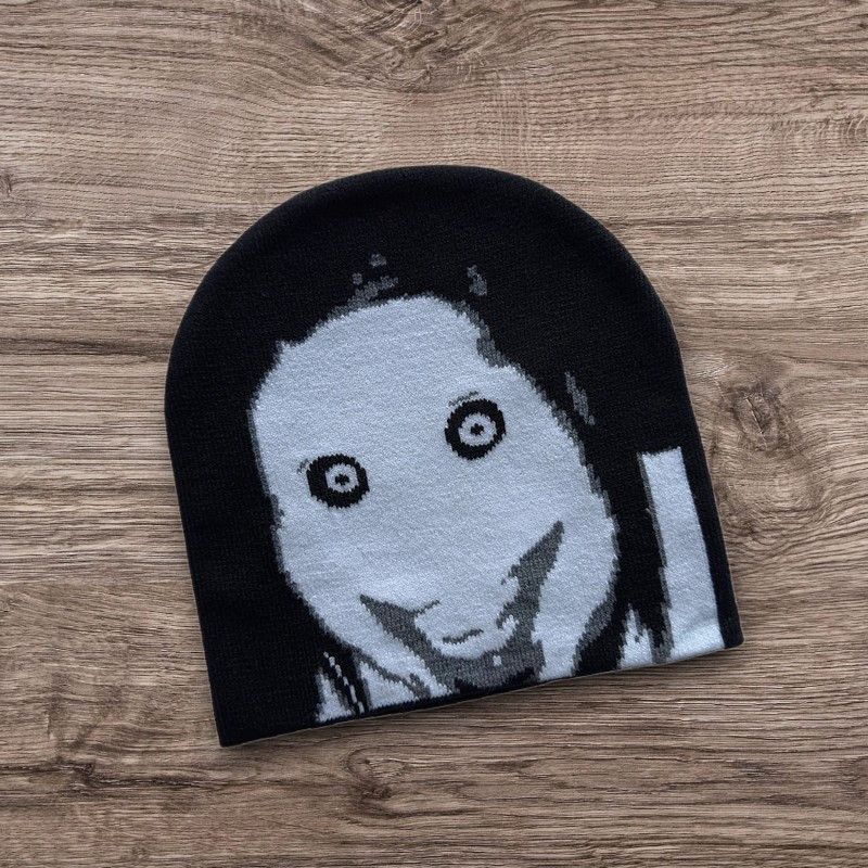 The Unbranded Brand ALT Grunge Y2K Horror Face Beanie | Punk Skater Knit Cap Size ONE SIZE - 1 Preview