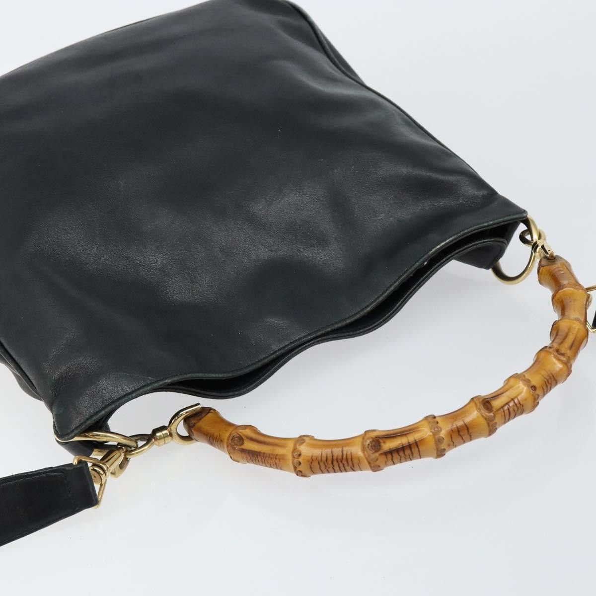 Gucci GUCCI Bamboo Handbag Leather Black Gold 001 2123 001 2123 Size ONE SIZE - 6 Thumbnail