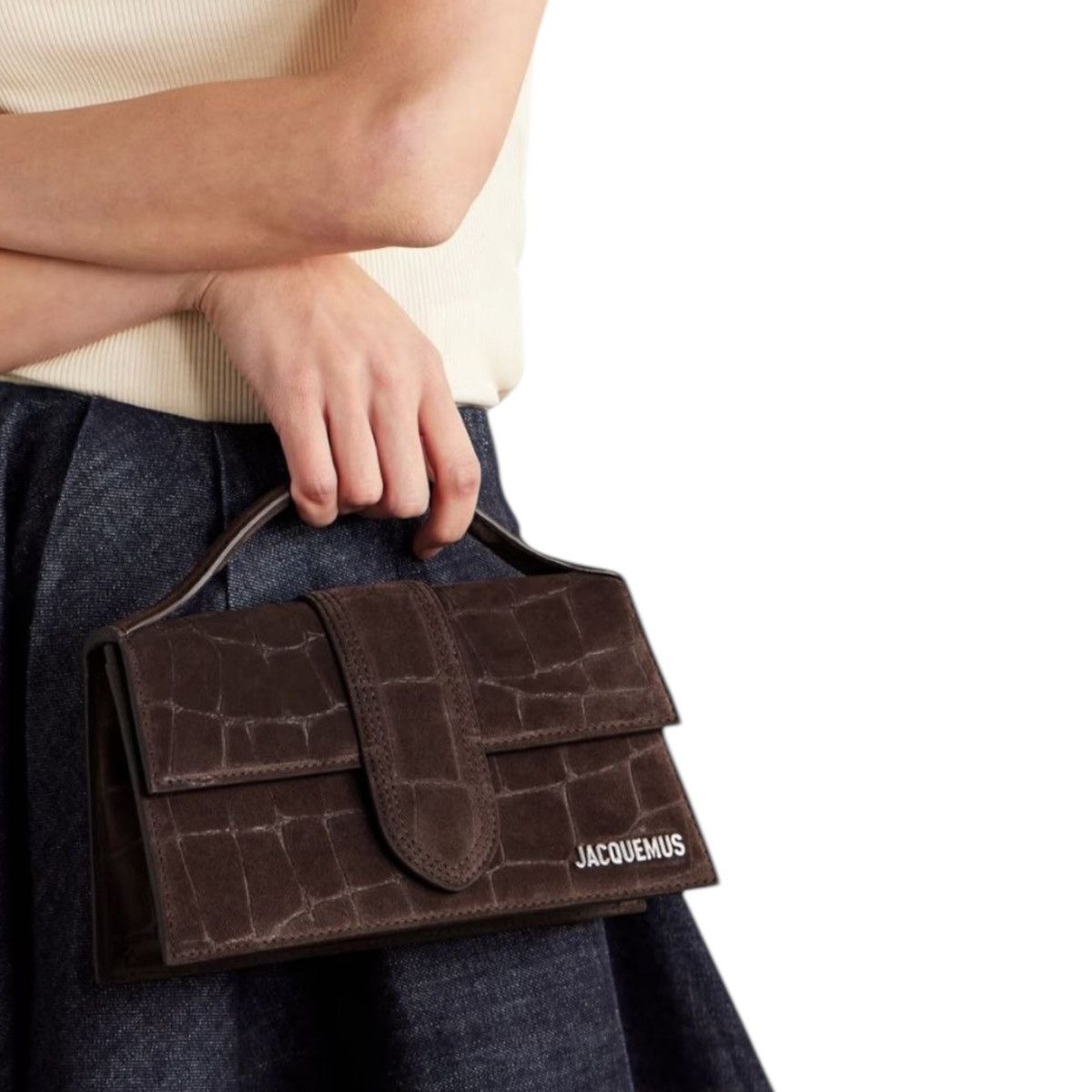 Jacquemus Jacquemus Le Grand Bambino Brown Croco Suede Size ONE SIZE - 8 Thumbnail