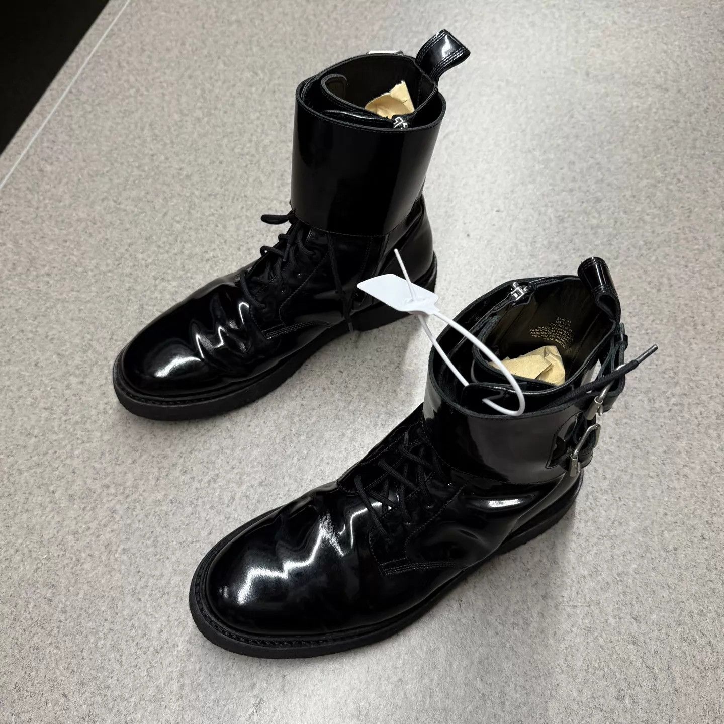 Balmain Balmain x H&M Limited Black Patent Leather Boots Size US 12 / EU 45 - 5 Thumbnail