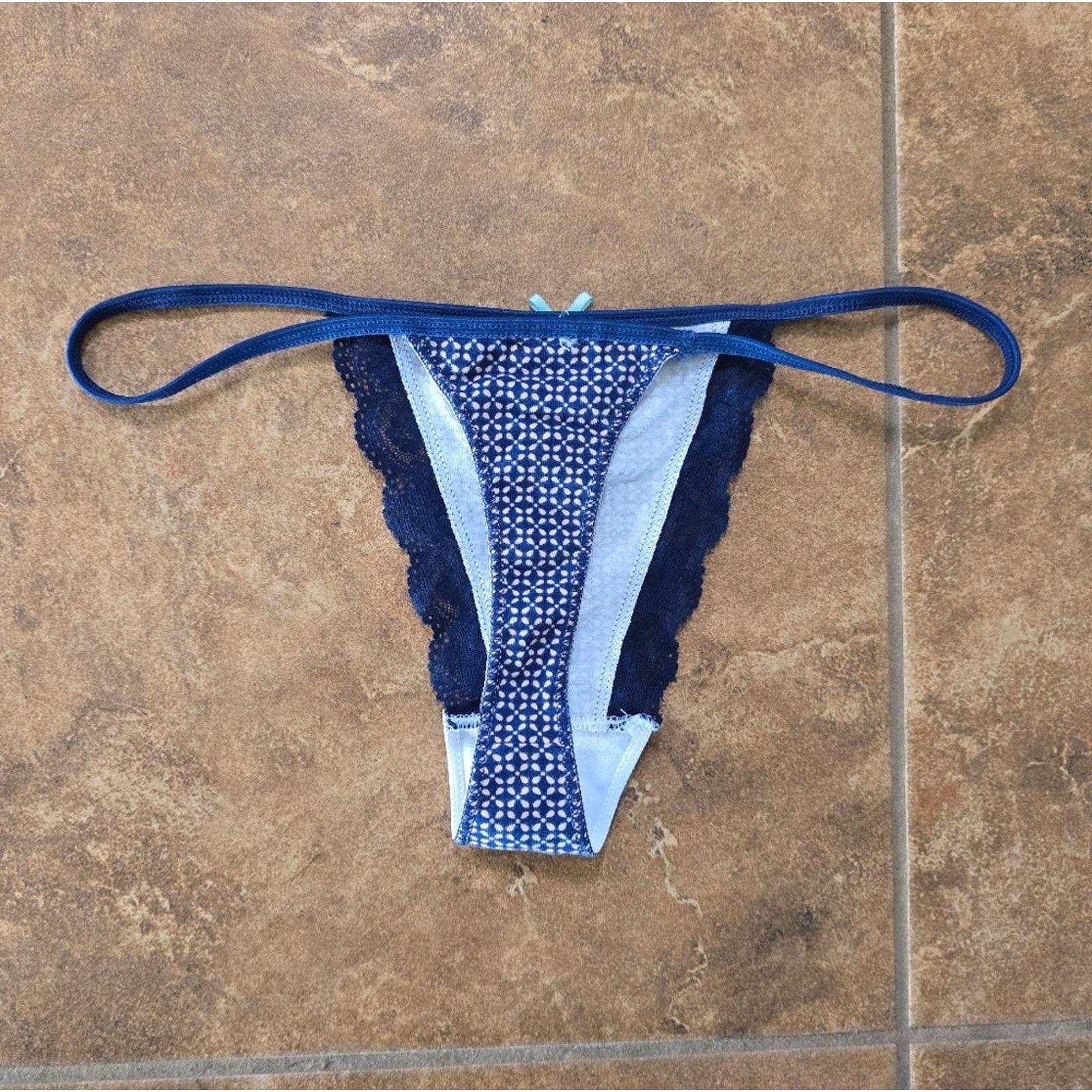 Other Navy Detailed Exotic Lingerie Panty Size ONE SIZE - 2 Thumbnail