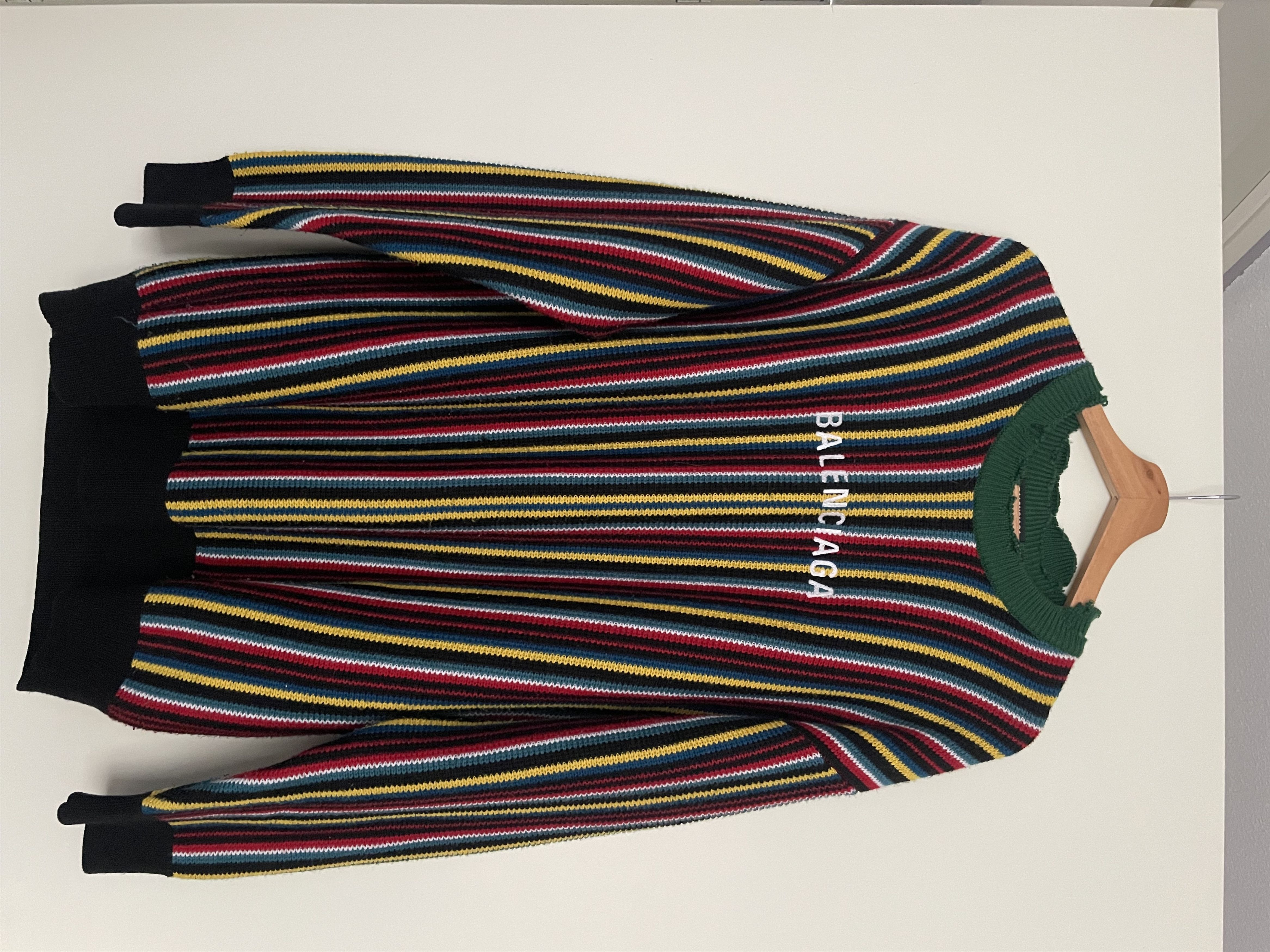 image of Balenciaga Xs-L Oversized Multicolor Knit in Black, Men's