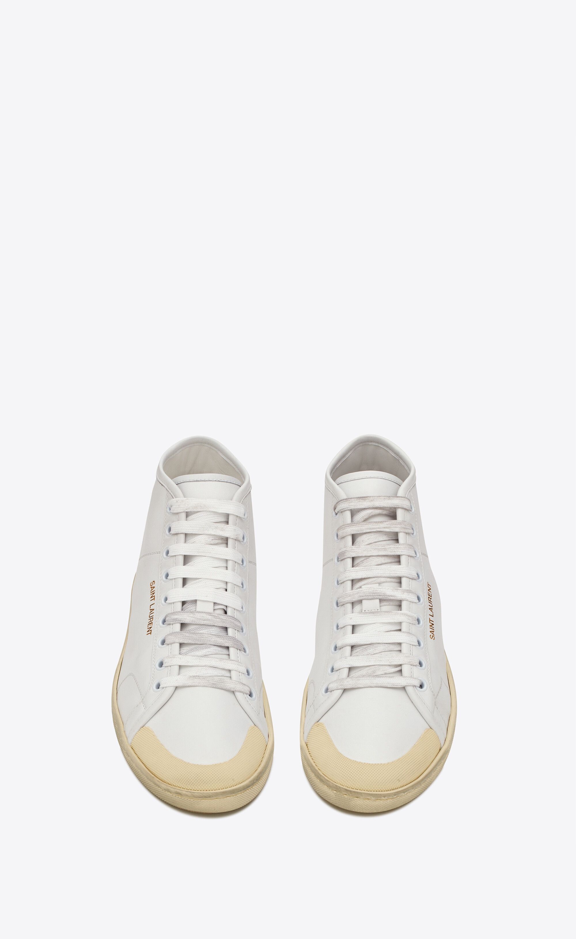Saint Laurent Paris o1bcso1str0125 Court Classic Sl/39 Mid Top Sneaker in Ivory Size US 9 / EU 42 - 4 Thumbnail