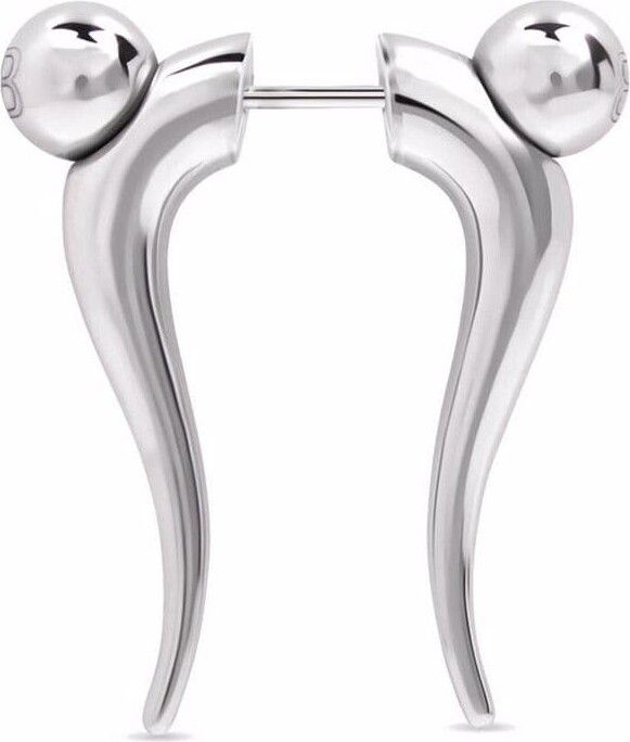 Balenciaga o1in1g0724 Size : OS / Force Double Horn Earrings in Silver Size ONE SIZE - 3 Thumbnail
