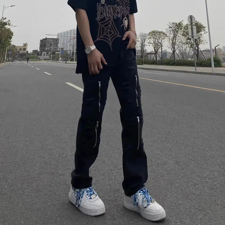 Japanese Brand Zipper High Street Multi Pocket Jeans Size US 32 / EU 48 - 1 Thumbnail
