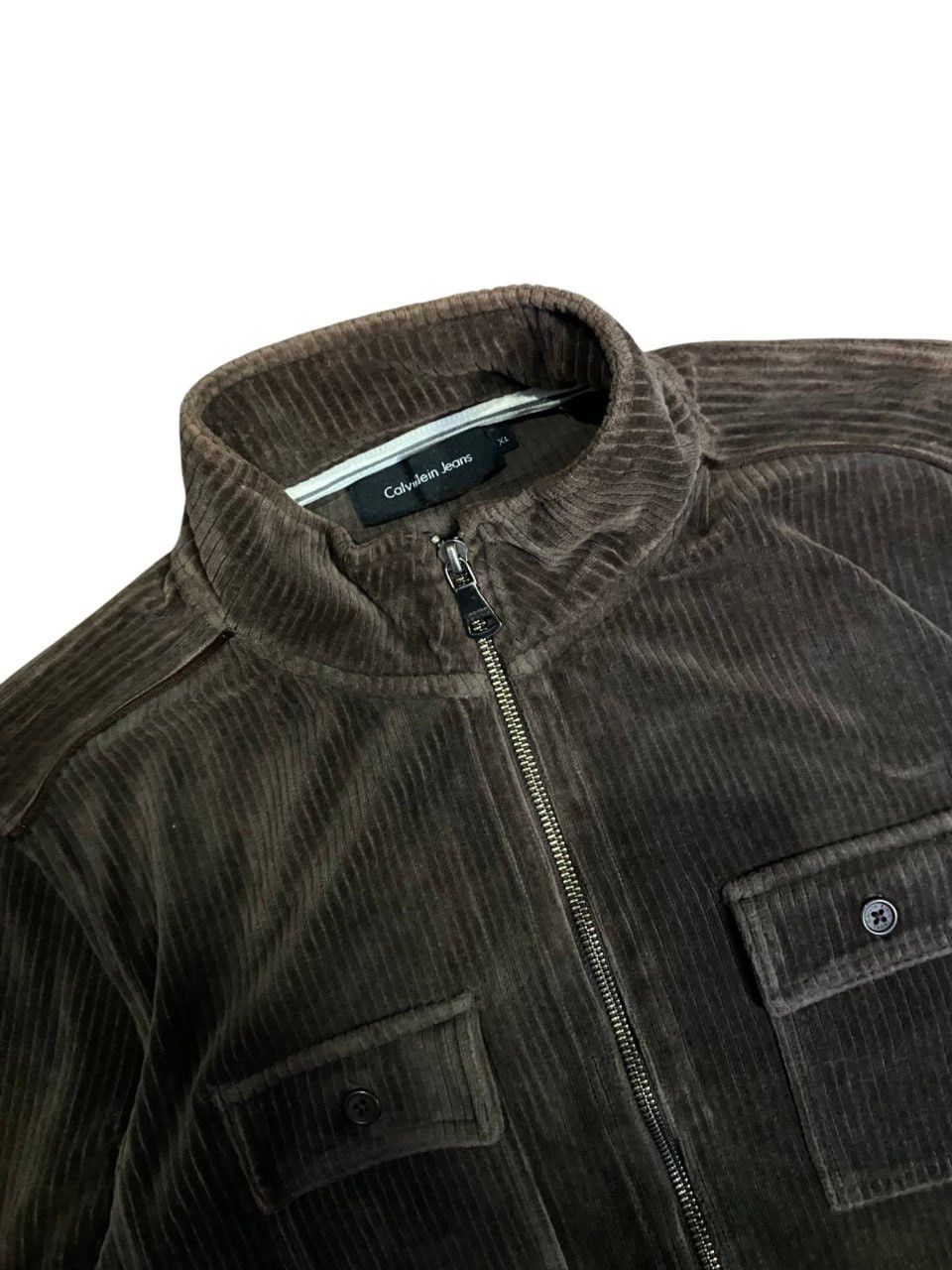 Calvin Klein 💎 Calvin Klein Jeans Corduroy Full Zipper Shirt Long Sleeves Size US XL / EU 56 / 4 - 6 Thumbnail
