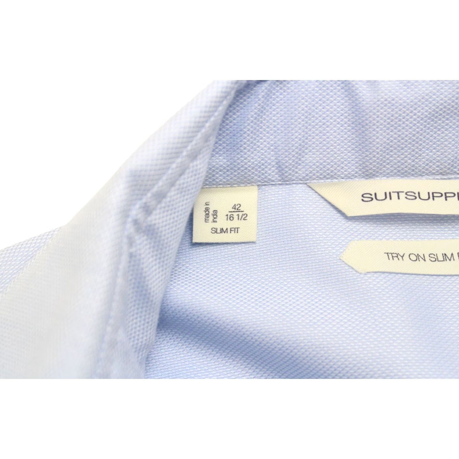Suitsupply SUITSUPPLY Formal Shirt Men's Slim Fit Button Blue 42 / 16 1/2 Size 42R - 7 Thumbnail