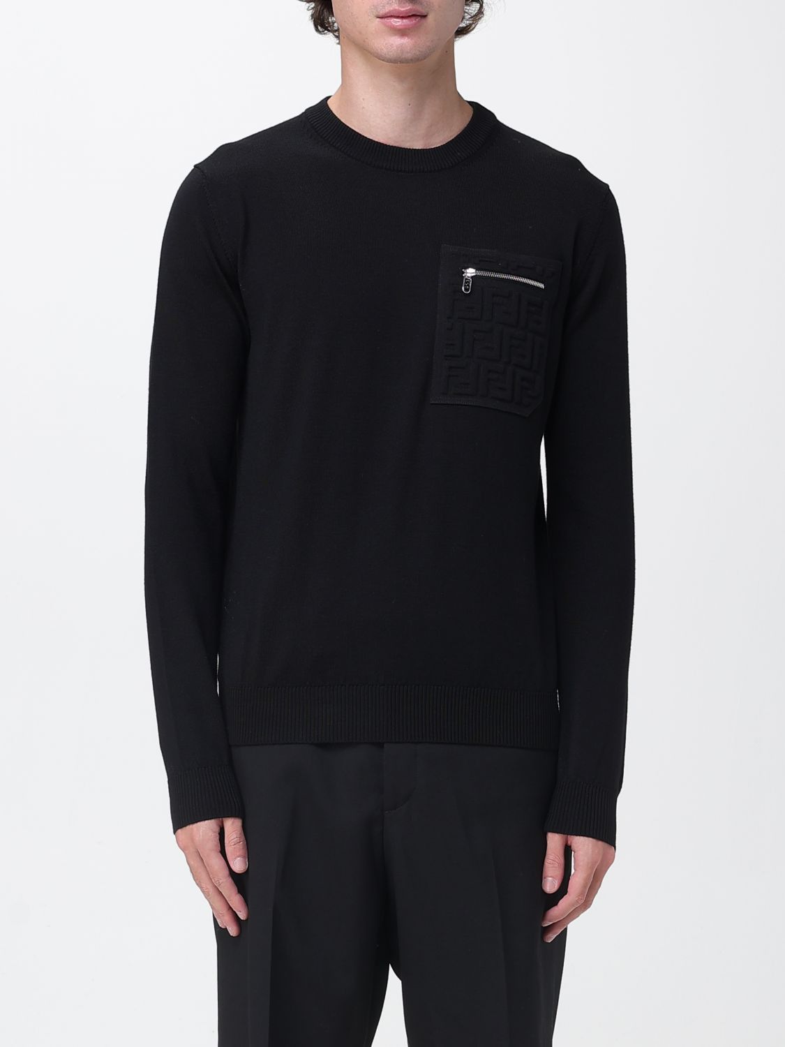 Fendi Fendi Sweater Men Black Size US M / EU 48-50 / 2 - 1 Thumbnail