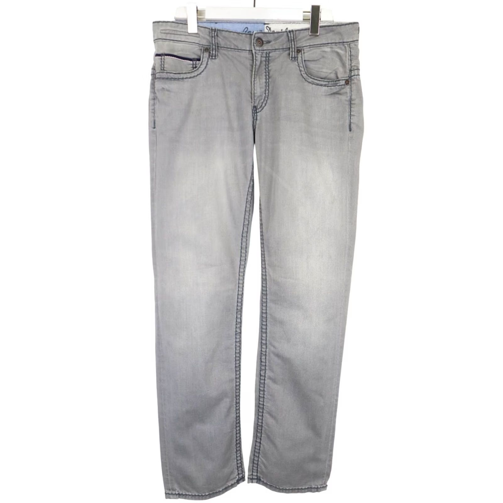 Vintage CAMP DAVID Jeans Men Regular Grey Faded Denim Zip Fly W33/L34 - 33x34 Regular Fit"} Size US 33 - 2 Thumbnail