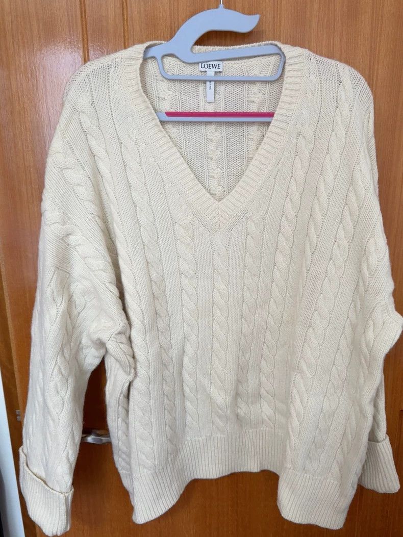 Loewe LOEWE White sweater Size L / US 10 / IT 46 - 2 Thumbnail