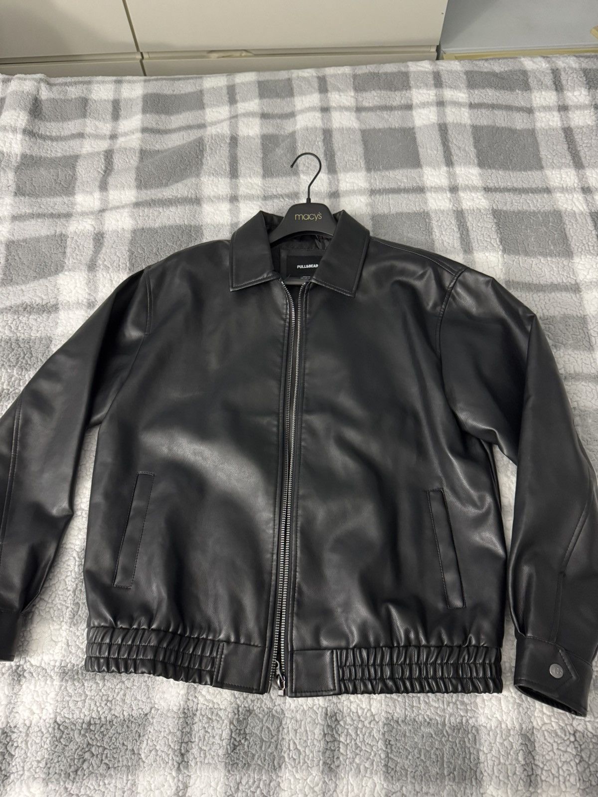 Pull & Bear Pull & Bear Black Faux Leather Jacket - L Size US L / EU 52-54 / 3 - 1 Thumbnail