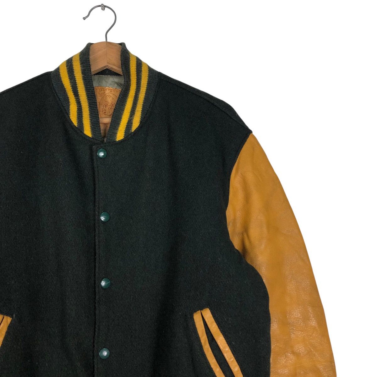 Golden Bear 📌Vintage Varsity Leather Jacket Golden Bear Made in Usa Size US L / EU 52-54 / 3 - 6 Thumbnail