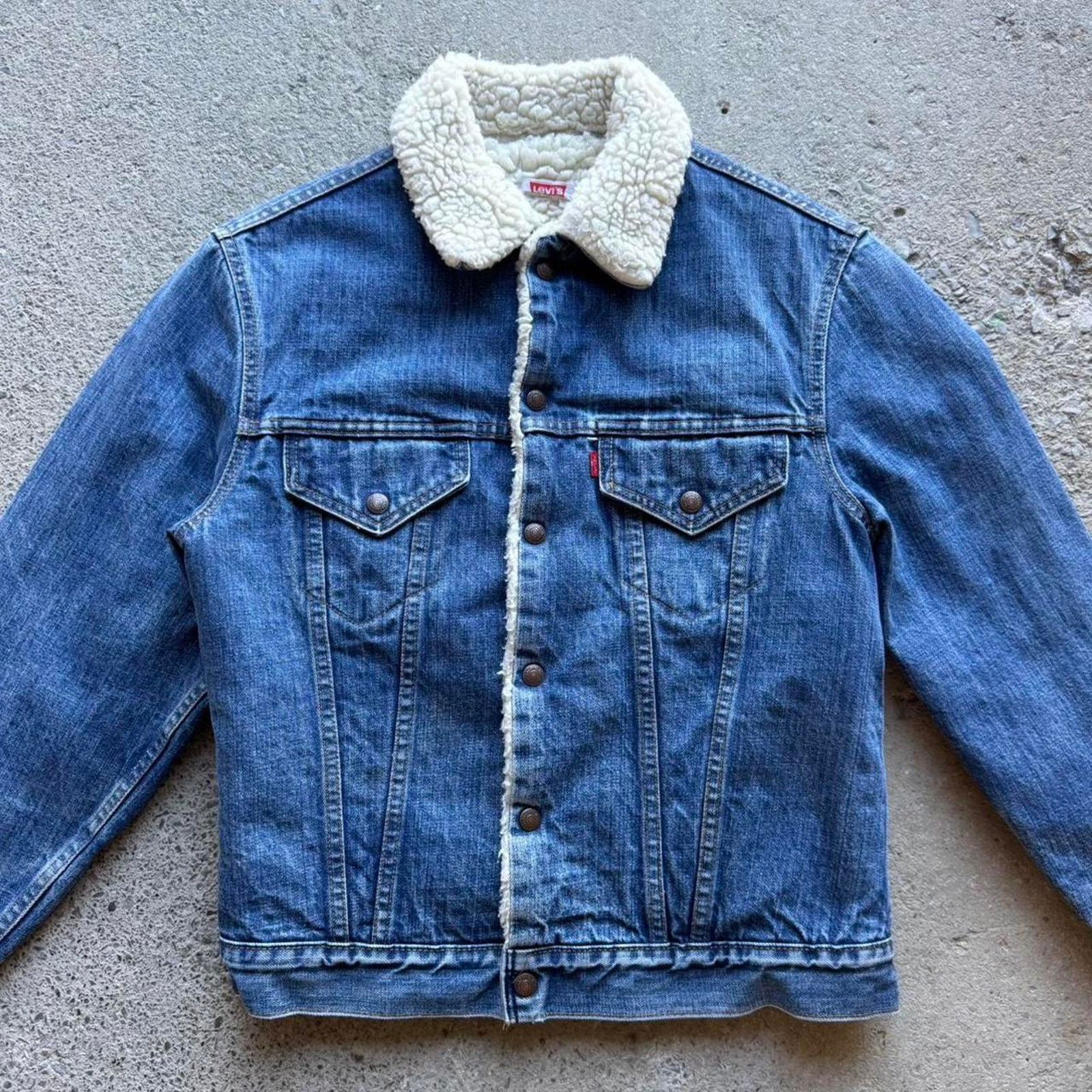 Levi's 80s 90s Levi’s Sherpa Lined Denim Trucker Jacket Size US S / EU 44-46 / 1 - 3 Thumbnail