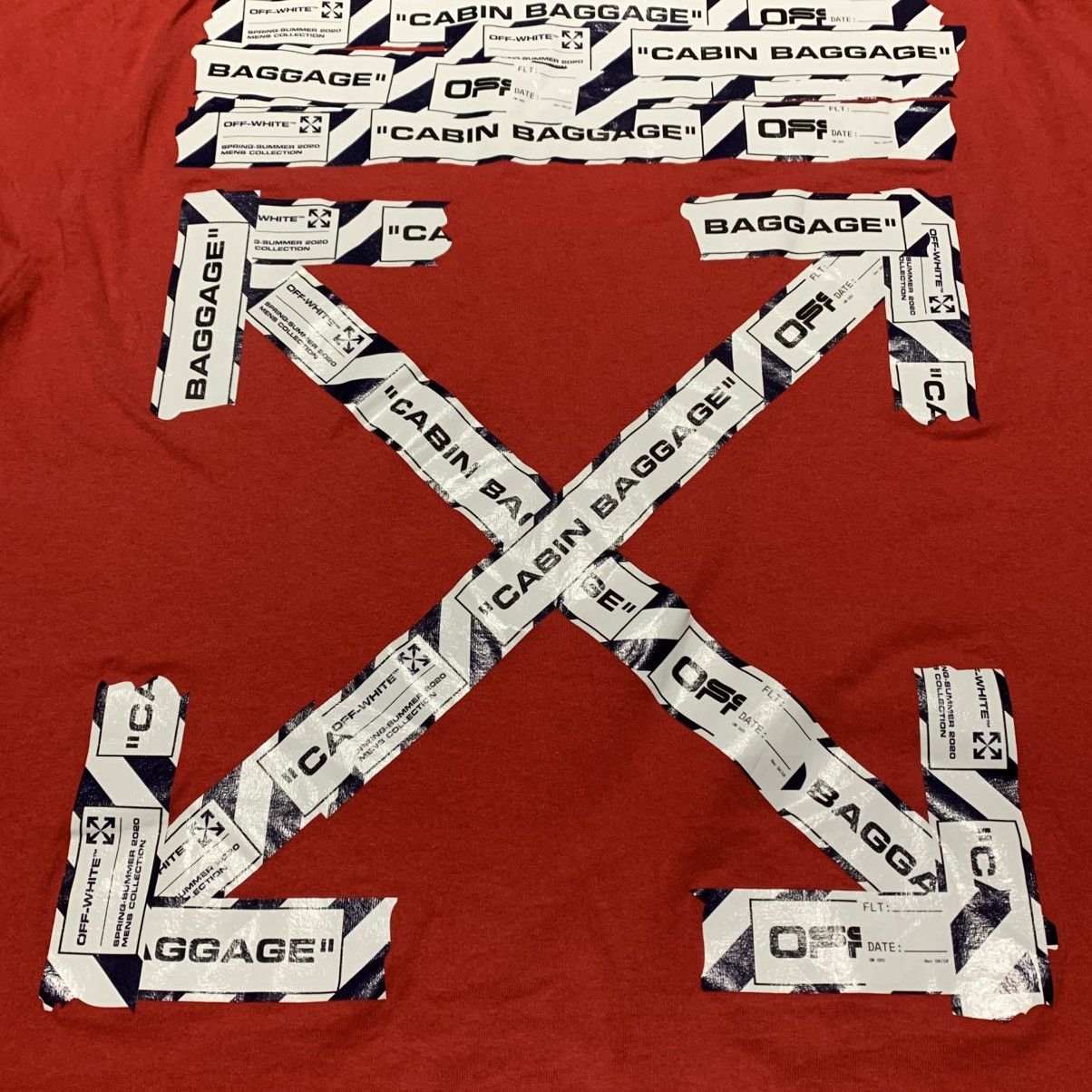 Off-White Off White Large Airport Arrows Red Tee Virgil Abloh Size US L / EU 52-54 / 3 - 3 Thumbnail