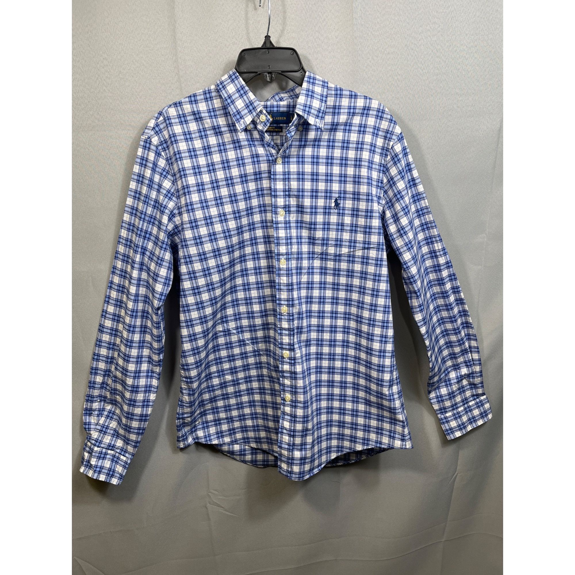 Ralph Lauren Ralph Lauren SKU 7540 Mens Blue and White Plaid Dress Shirt Size US L / EU 52-54 / 3 - 1 Thumbnail