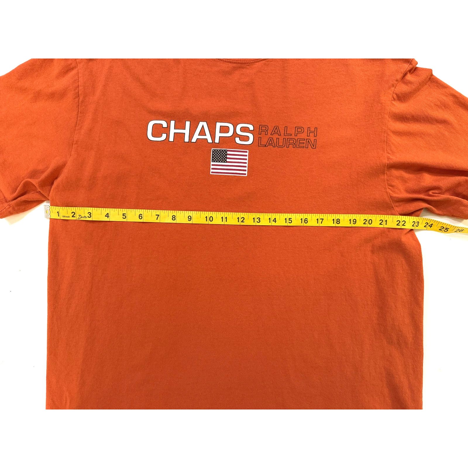 Chaps Chaps Ralph Lauren TShirt Mens LG Orange USA Flag VTG Y2K Size US L / EU 52-54 / 3 - 4 Thumbnail