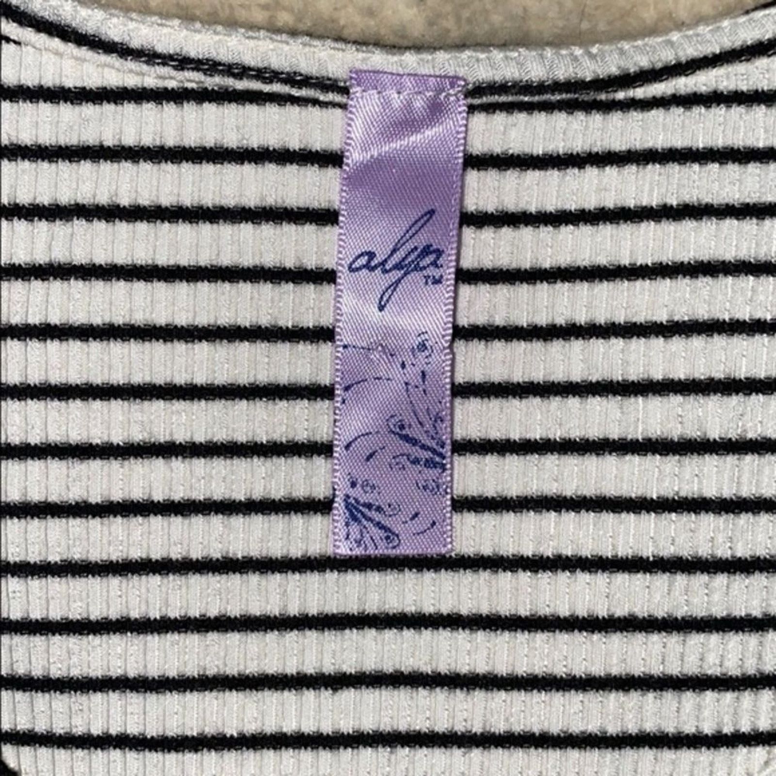 Other Alya White and Black Striped Short Sleeve Swing Dress | Sz S Size S / US 4 / IT 40 - 4 Thumbnail