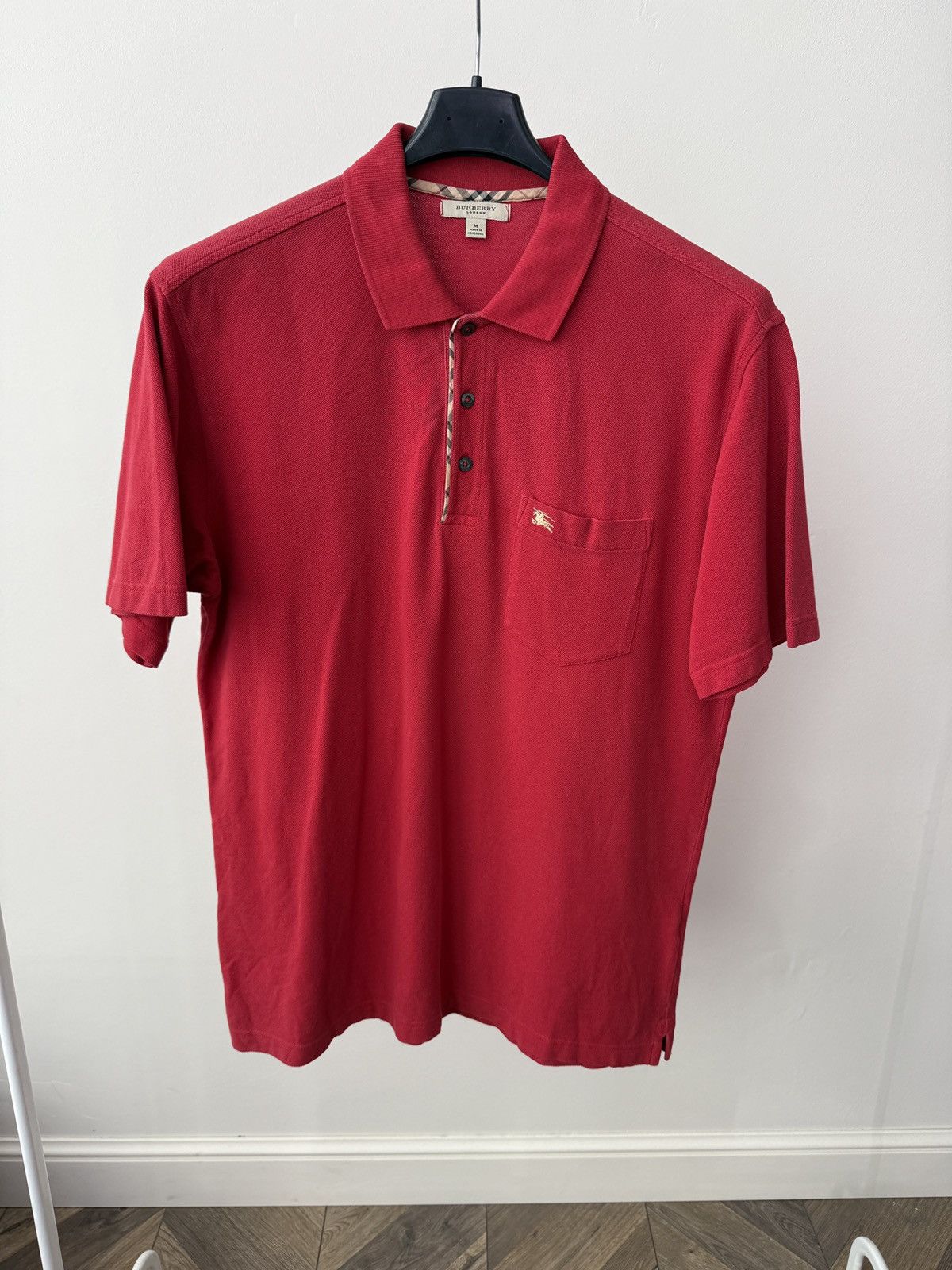 Burberry Vintage Burberry London Mens Red Polo Shirt Short Sleeve Size US M / EU 48-50 / 2 - 1 Thumbnail