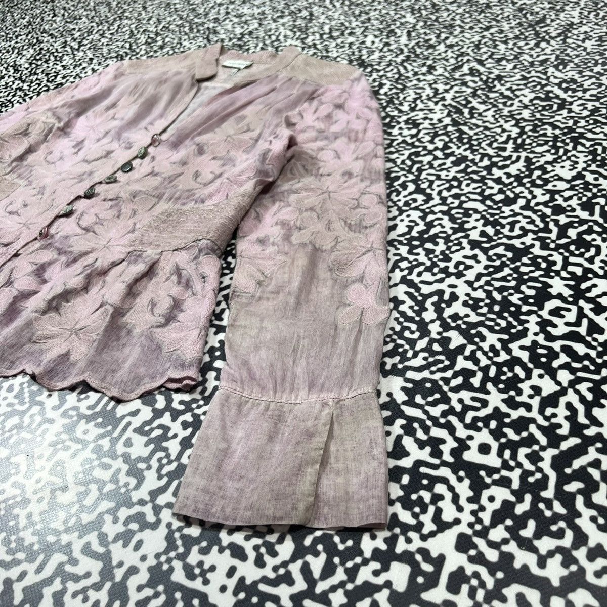 Elisa Cavaletti Vintage Y2K Elisa Cavaletti Silk Linen Luxury Floral Blazer Size M / US 6-8 / IT 42-44 - 11 Thumbnail