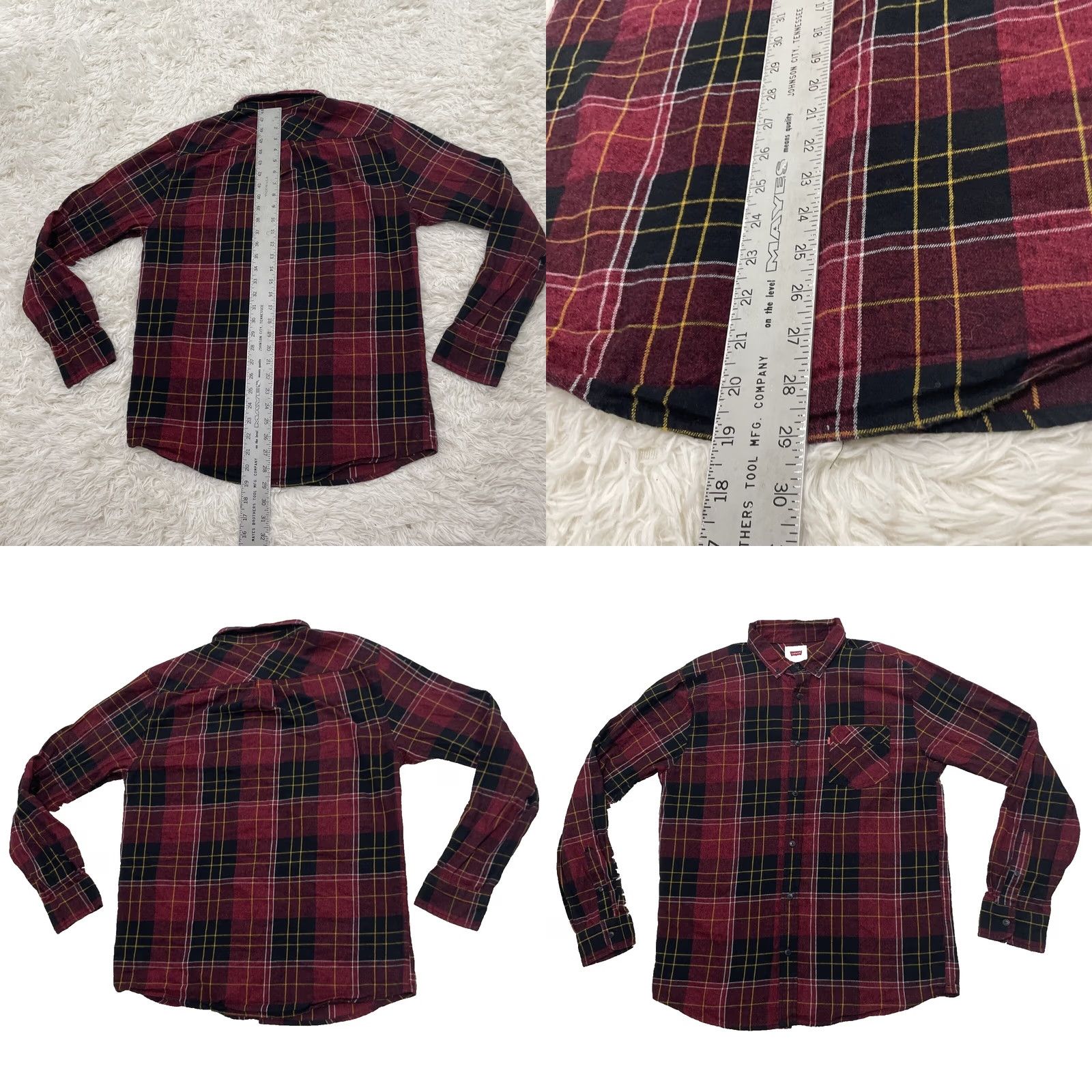 Levi's Levi's Flannel Shirt Men L Black Red Tab Rockabilly 90s Grunge Plaid Button-Up Casual Workwear Linen/Red Tab? Size US L / EU 52-54 / 3 - 8 Thumbnail