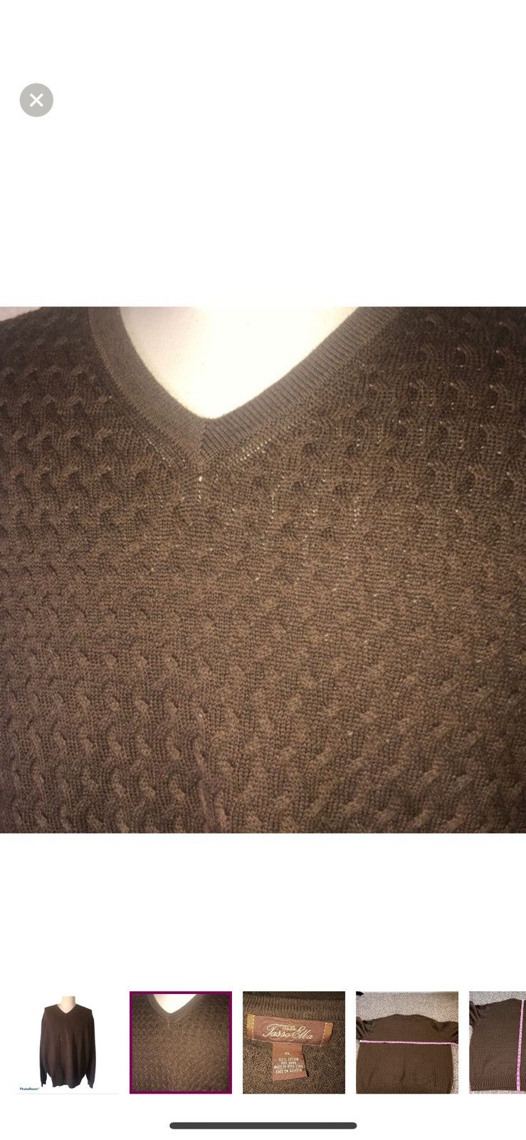 Tasso Elba Tasso Elba xl brown V neck sweater Size US XL / EU 56 / 4 - 5 Thumbnail