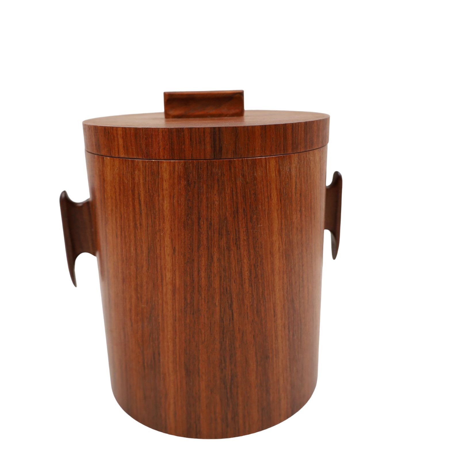 image of Vintage MCM Teak Aluminum Ice Bucket in Brown, Men's