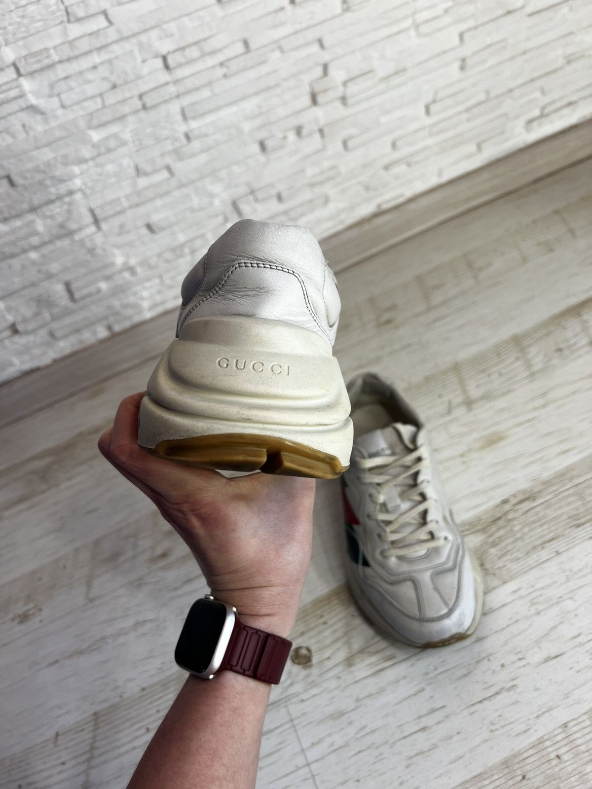 Gucci Gucci Rhyton 523535 Sneakers Chunky Leather Sneakers Size6.5 Size US 6.5 / EU 39-40 - 14 Thumbnail