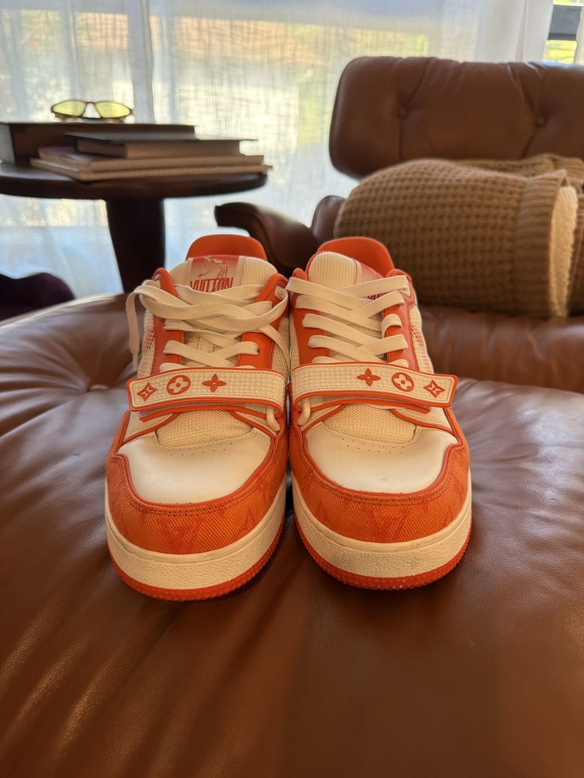 Louis Vuitton Louis Vuitton X Virgil - LV Trainer - Orange Size US 10.5 / EU 43-44 - 7 Thumbnail